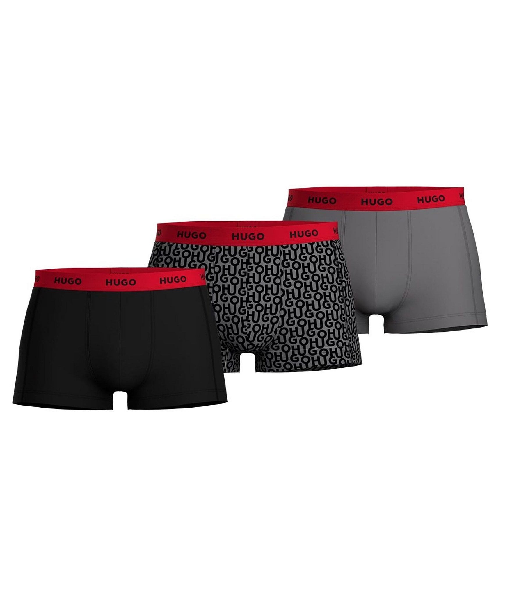 Hugo Boss, Underwear & Socks, Nib Hugo Boss Multi Red Blue Black Pure  Cotton Boxer Briefs L 3 Pr No Fly Pouch