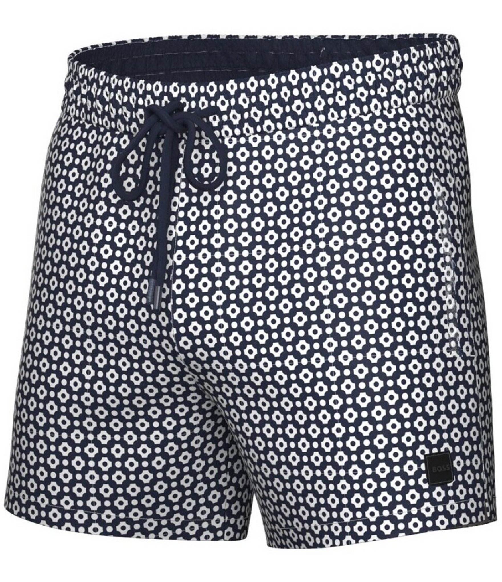 Hugo Boss Vibe Mini-Pattern Print 5#double; Inseam Swim Trunks