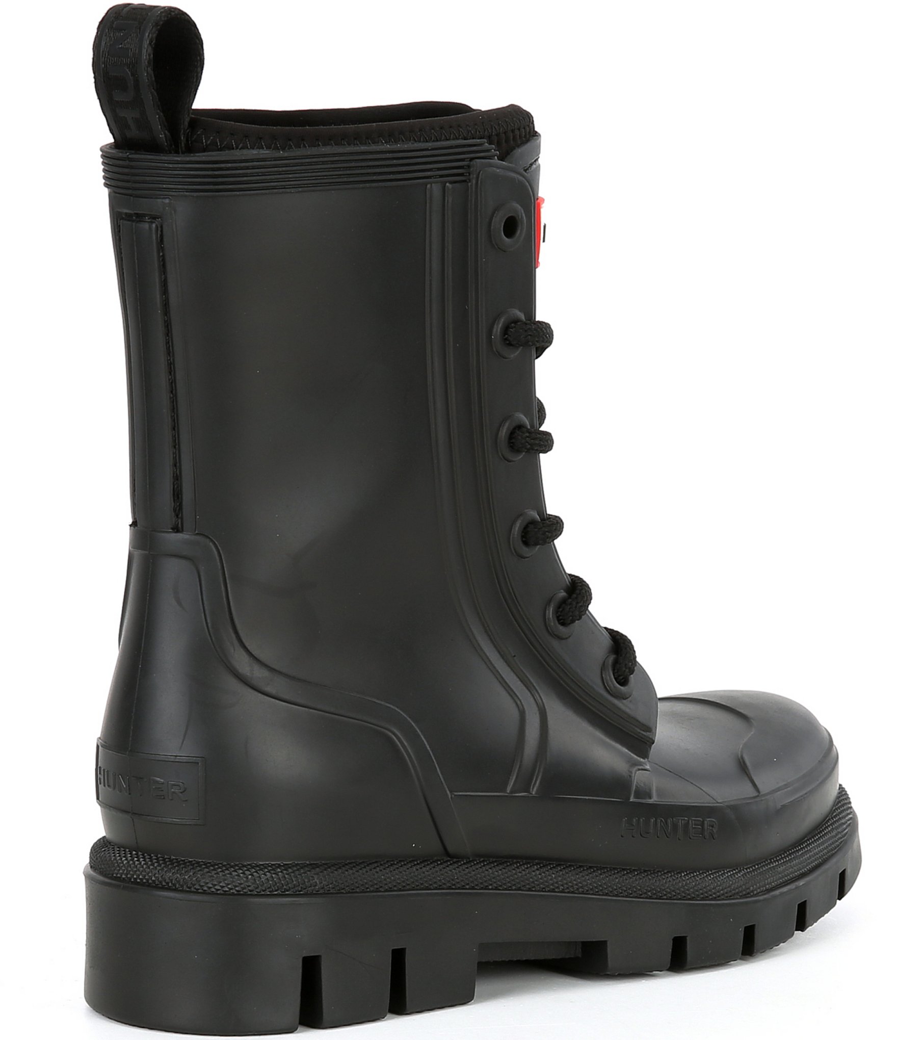 Hunter Diana Lace Up Combat Rain Booties