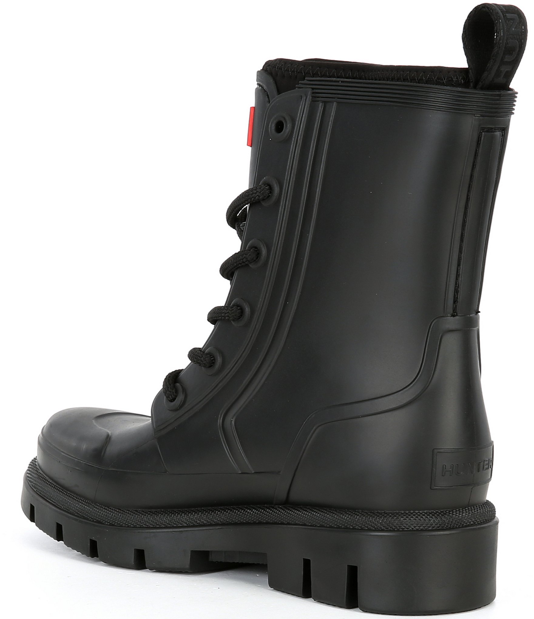 Hunter Diana Lace Up Combat Rain Booties
