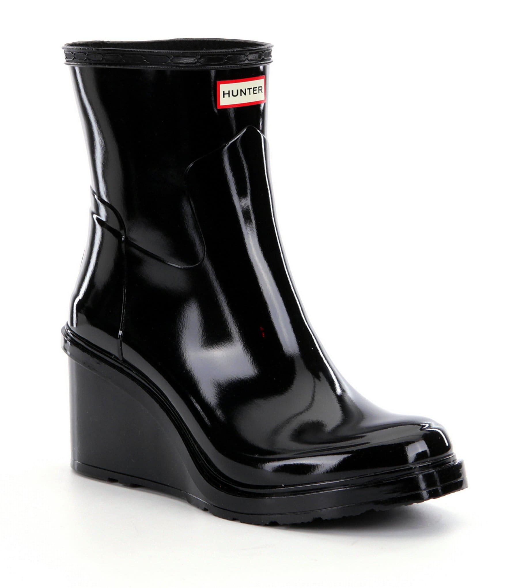 Hunter Women&#39;s Original Refined Mid Wedge Short Rain Boots | Dillards