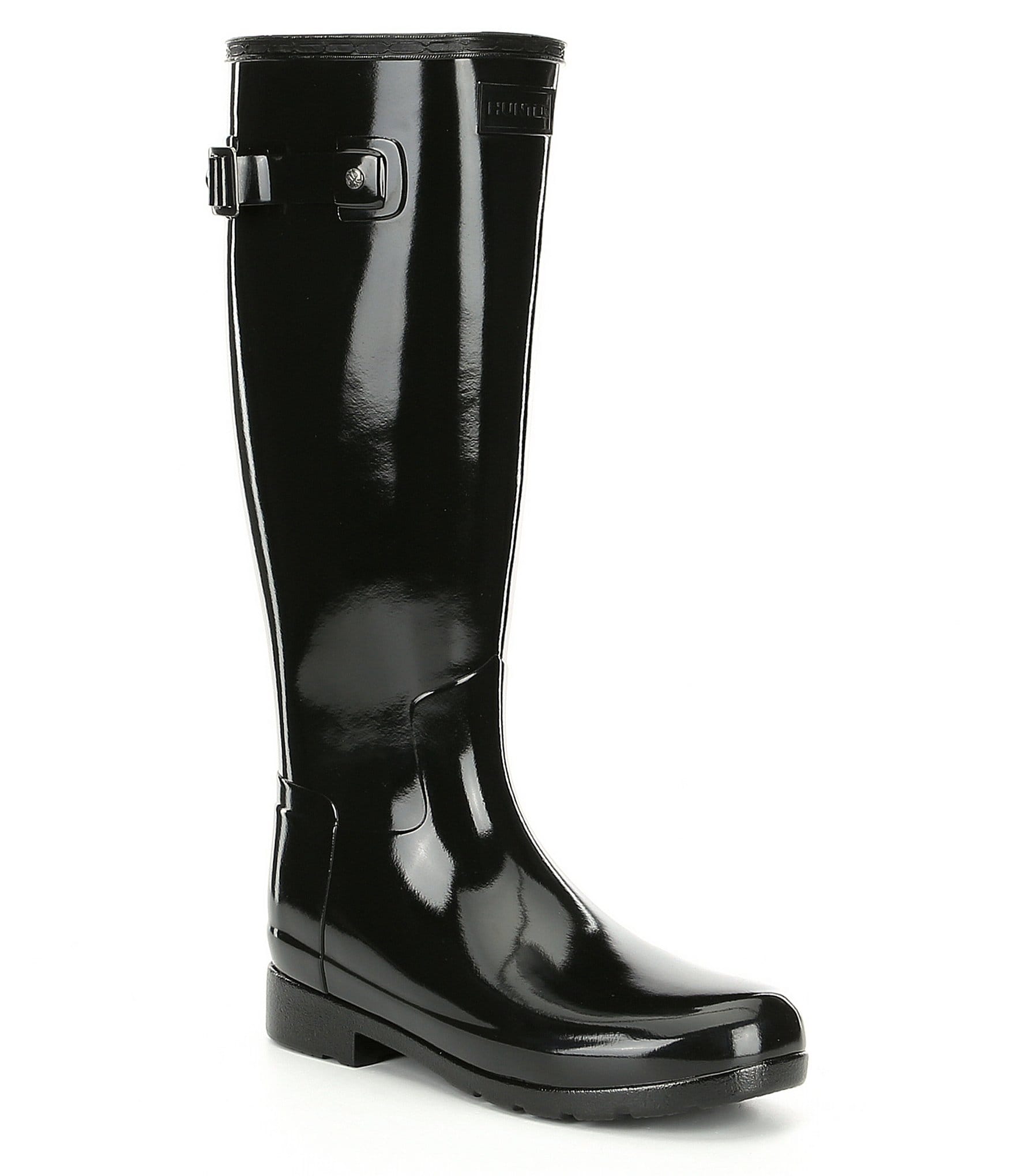 calf high rubber boots