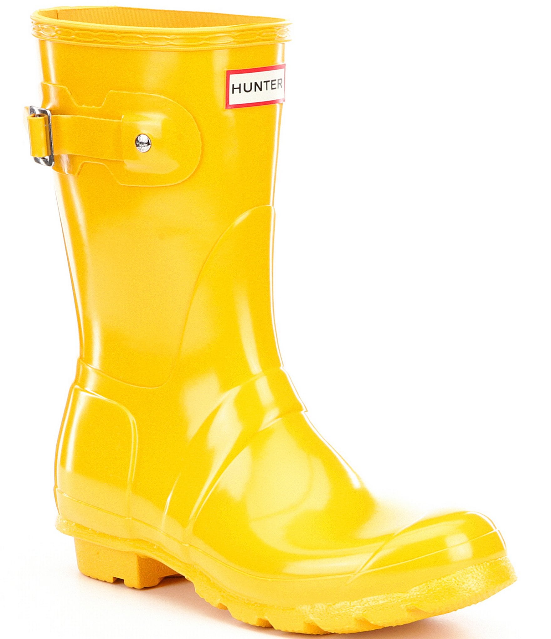 Hunter Women's Original Short Gloss Buckle Strap Rain Boots | Dillard's