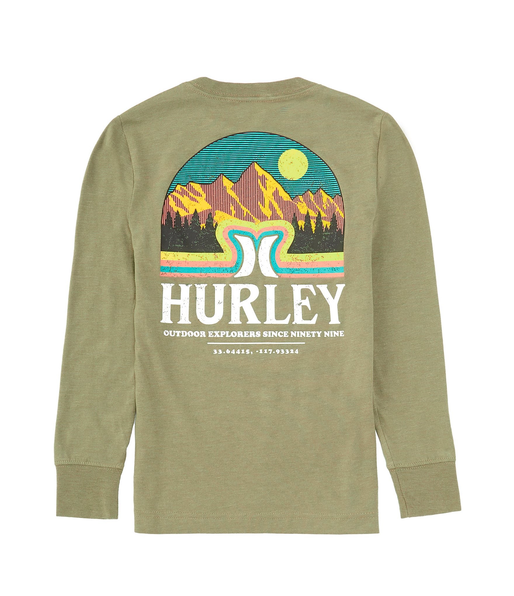 Hurley Big Boys 8-20 T-Shirt | Graphic Ridgeline Long Dillard\'s Sleeve