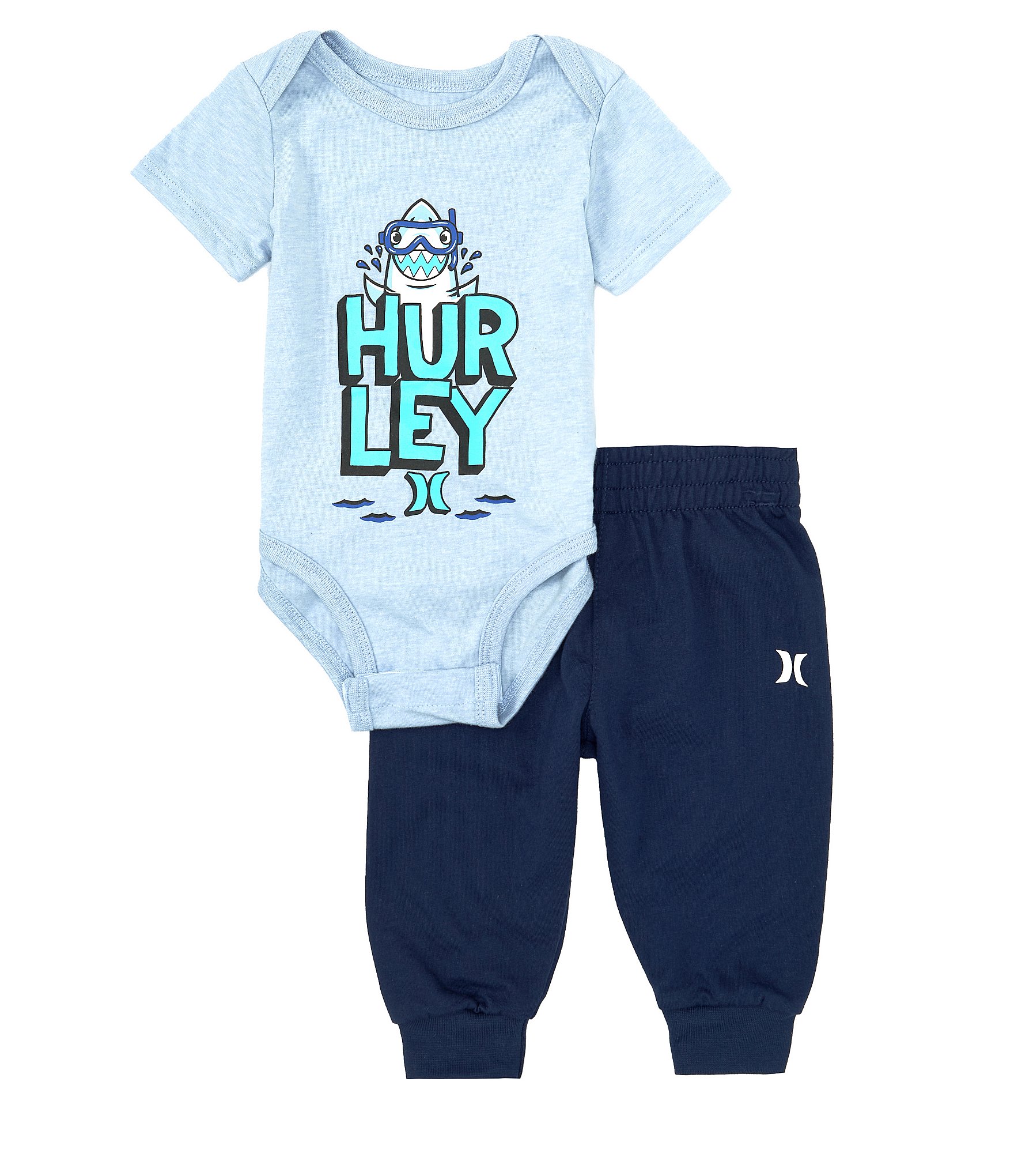driehoek schijf Fabel Hurley Baby Boys Newborn-9 Months Short Sleeve Scuba Shark Bodysuit &  Jogger Set | Dillard's
