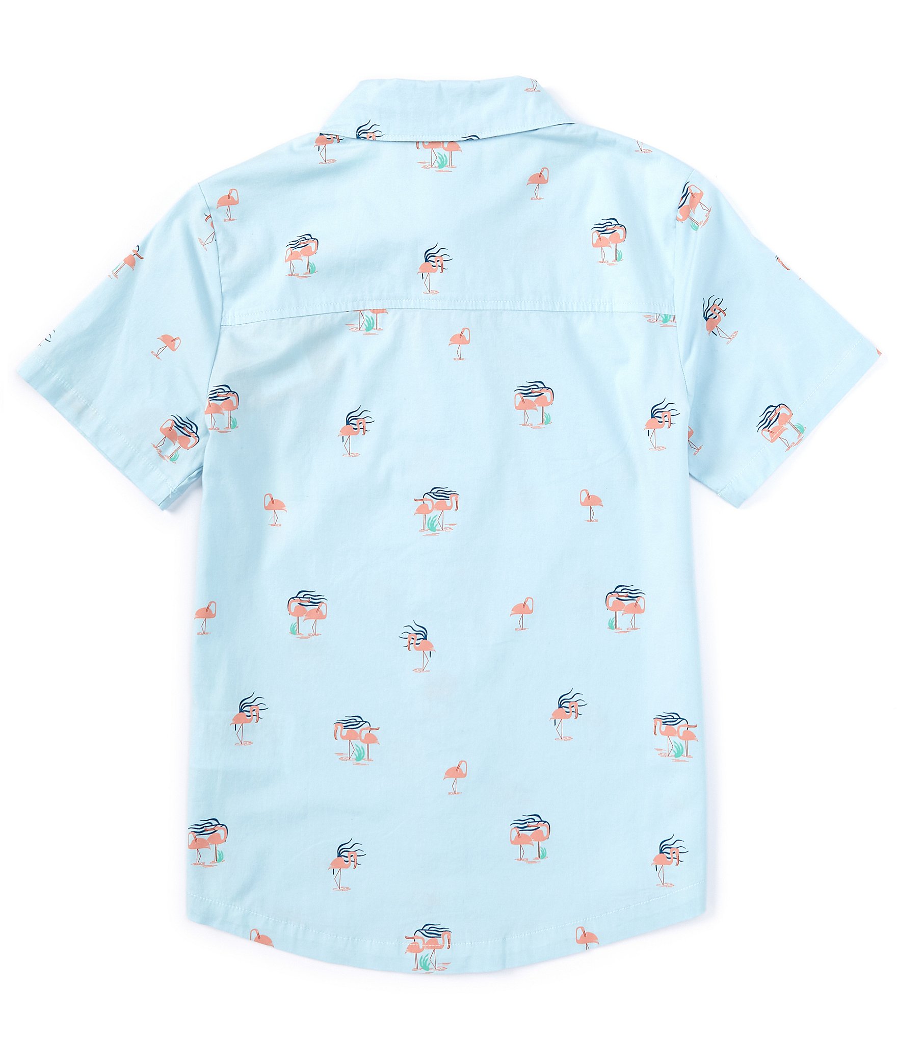 Hurley Big Boys 8-20 Flamingo Print Short Sleeve Swami Stretch Woven Shirt