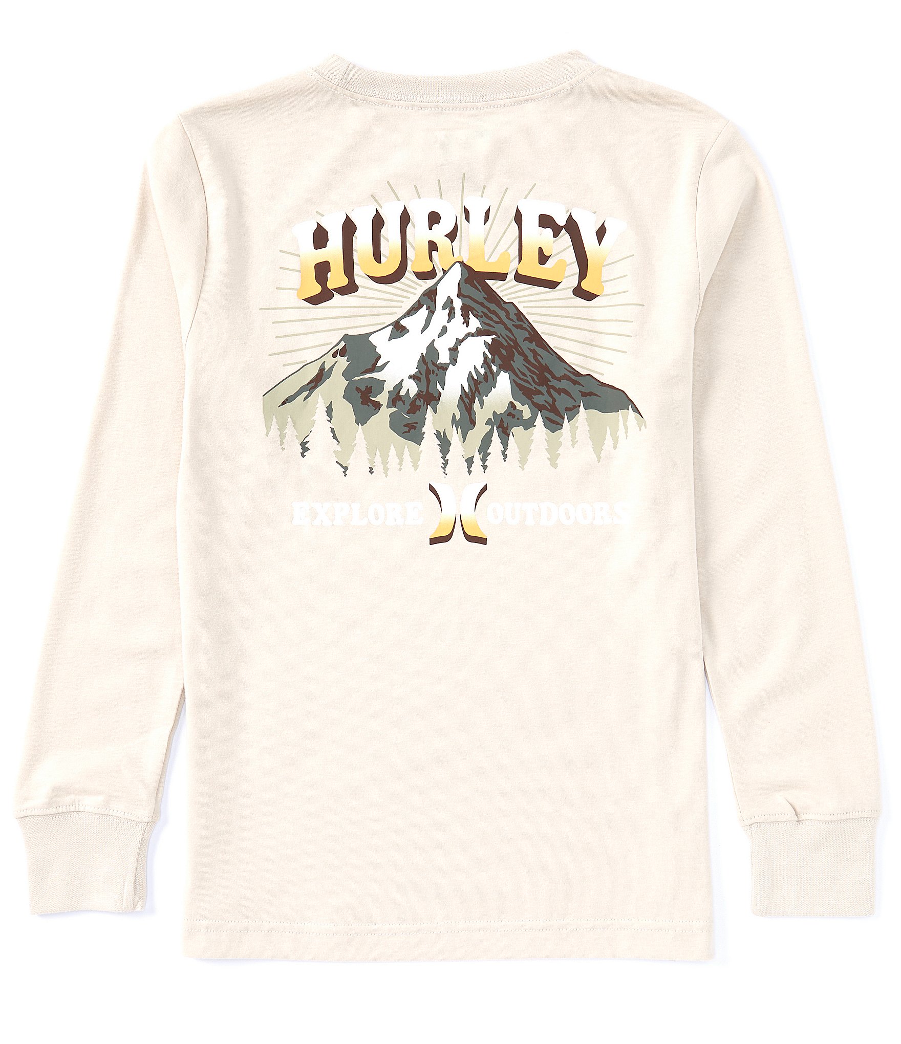 Hurley Big Boys 8-20 Long Sleeve Peaks Graphic T-Shirt