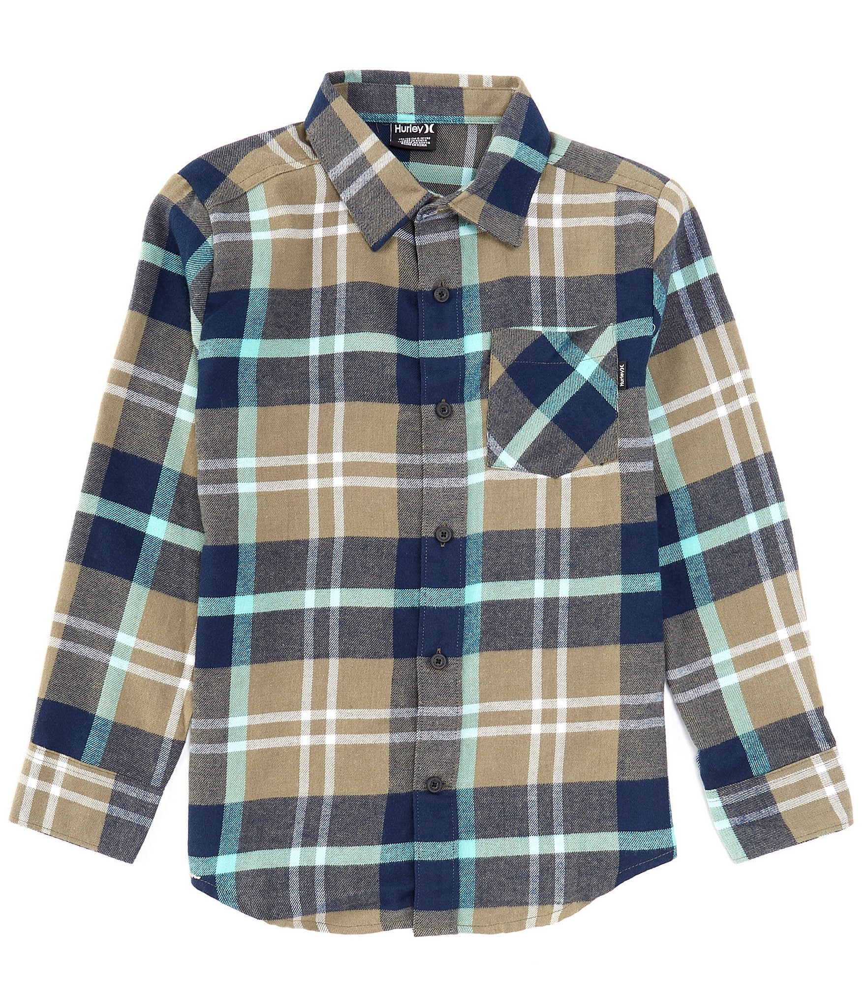 Hurley Big Boys 8-20 Long Sleeve Santa Cruz Flannel Shirt