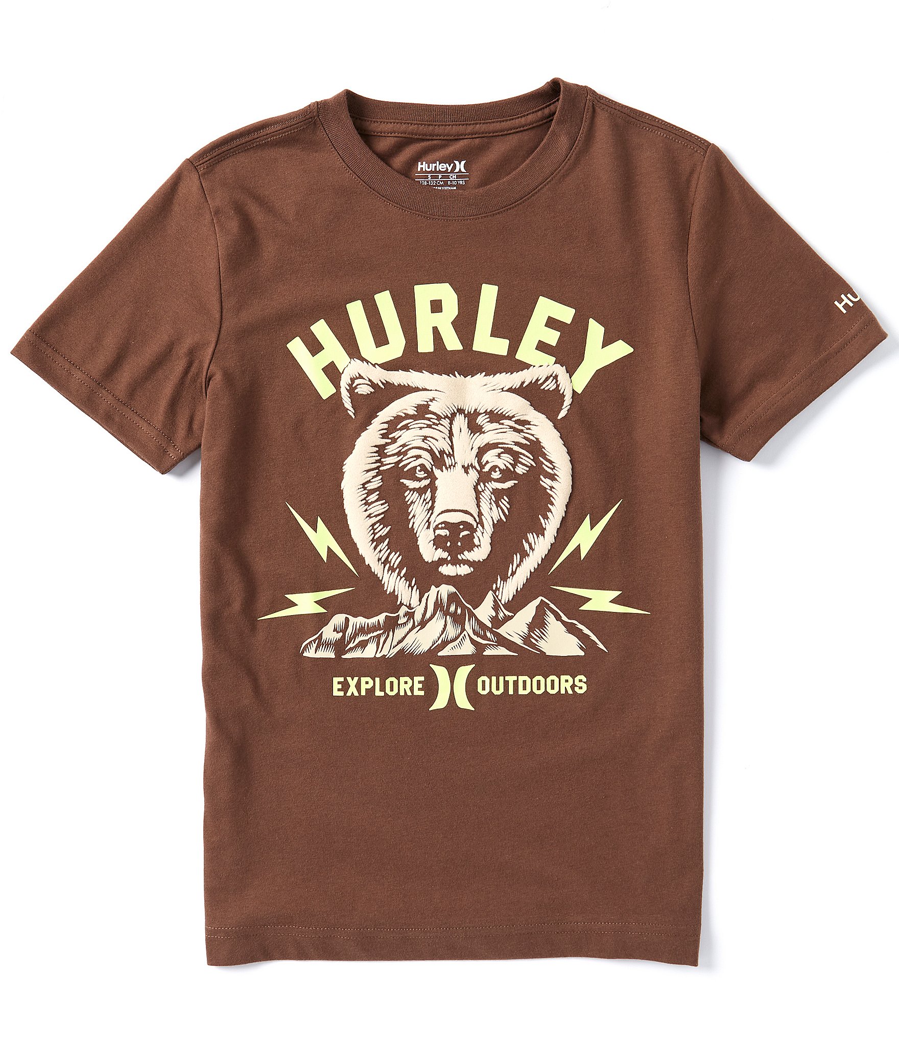 Hurley Big Boys 8-20 Short Sleeve Bear Face Graphic T-Shirt