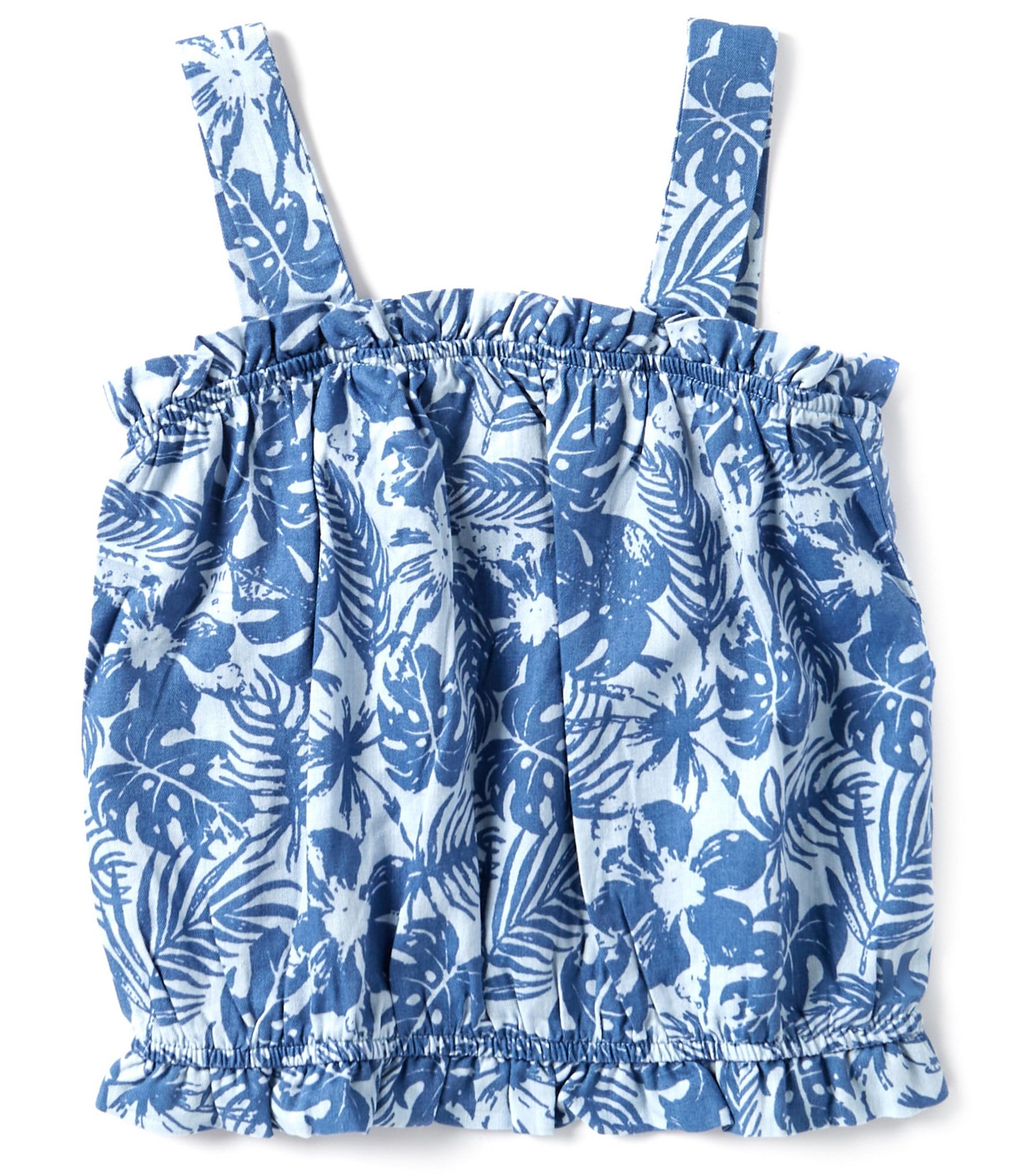 Hurley Big Girls 7-16 Chambray Tropical Floral Print Tank Top