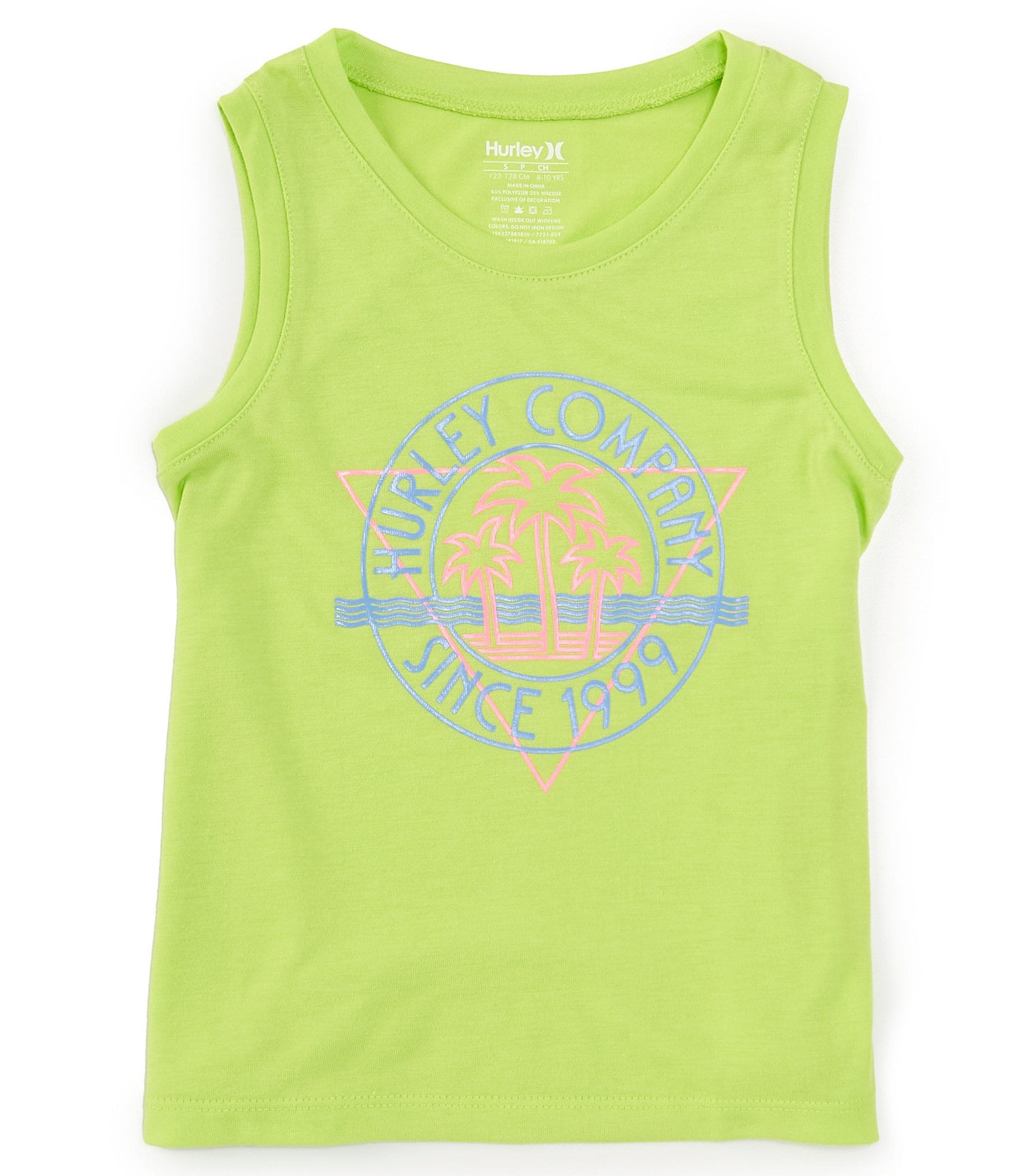 Hurley Big Girls 7-16 Sleeveless Palm Beach Tank