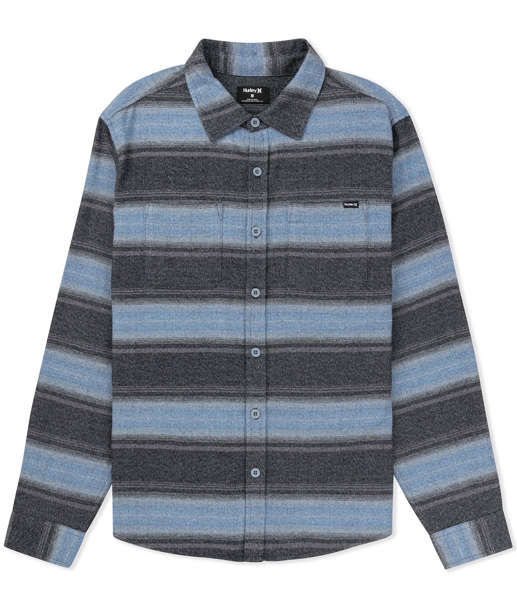 Hurley Eugene Twisted Yarn-Dyed-Striped Flannel Shirt