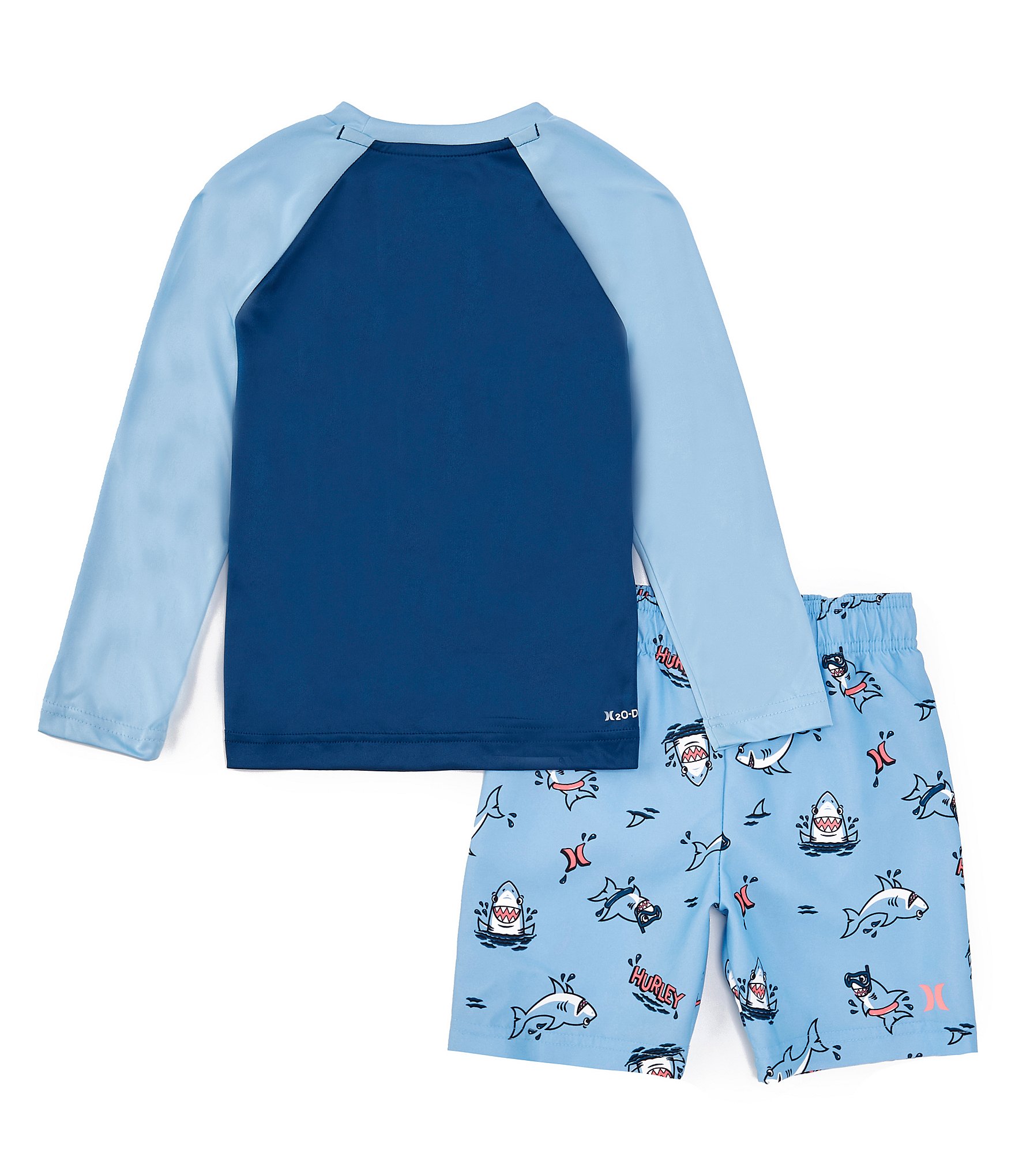 Hurley Little Boys 2T-4T Shark T-Shirt & Bucket Hat 3-Piece Swim Set