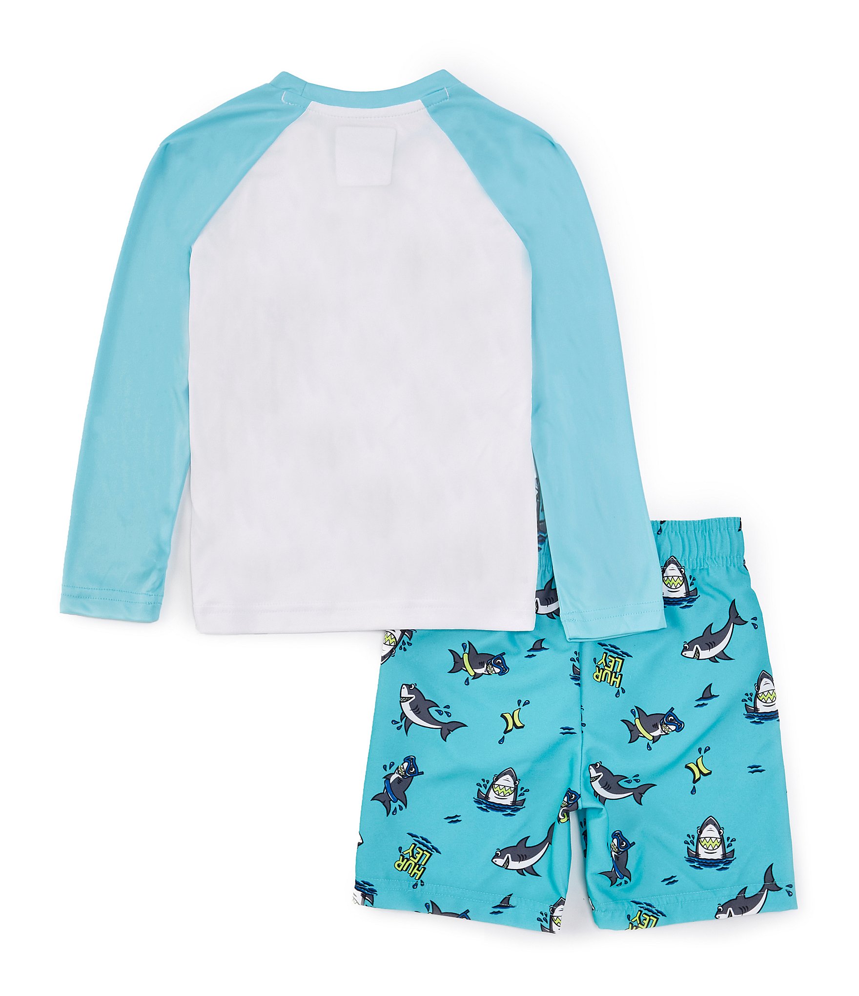 Hurley Little Boys 2T-4T Shark T-Shirt & Bucket Hat 3-Piece Swim Set