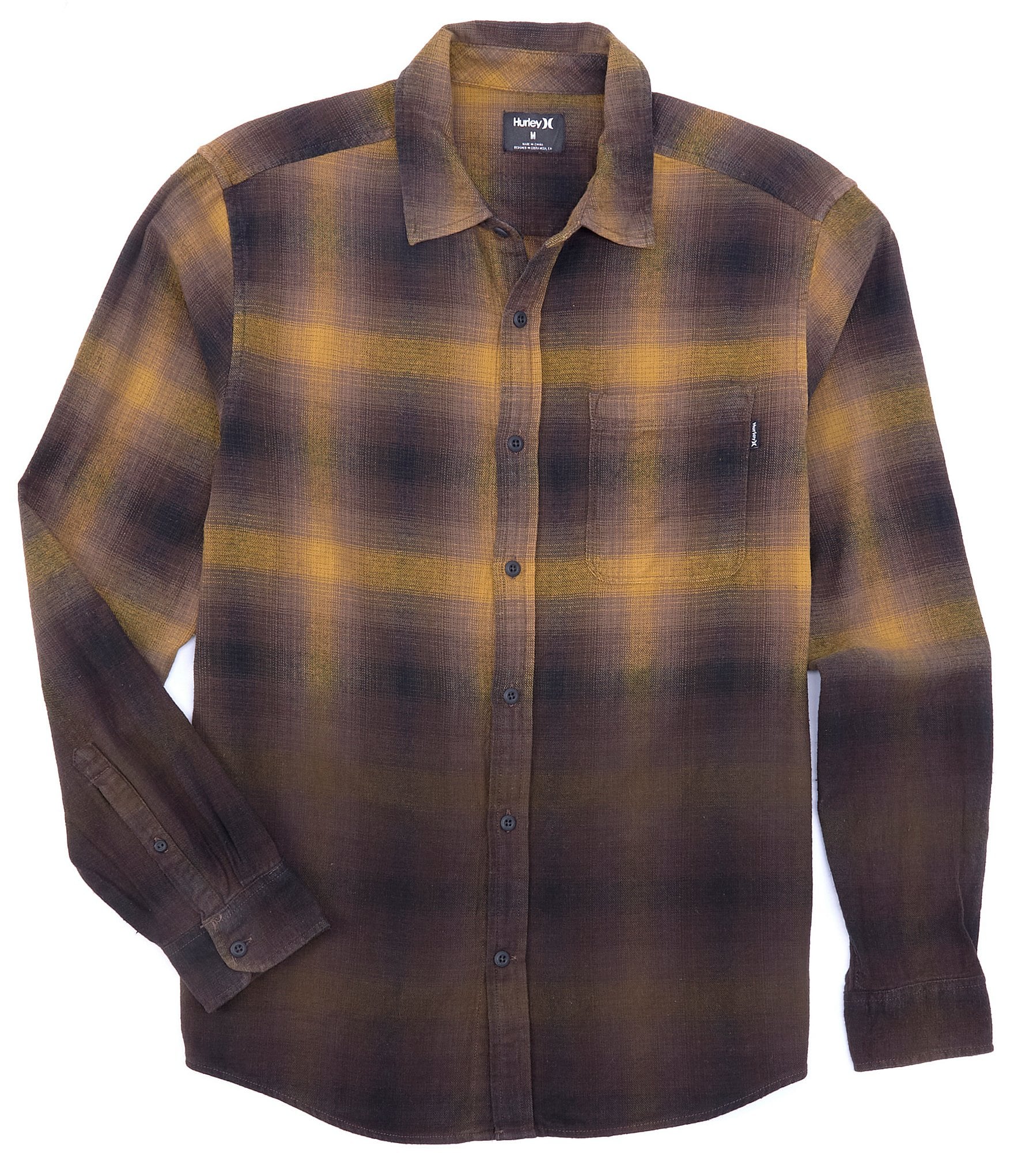 Hurley Long-Sleeve Dip Dye Portland Flannel Button-Down Shirt | Dillard's