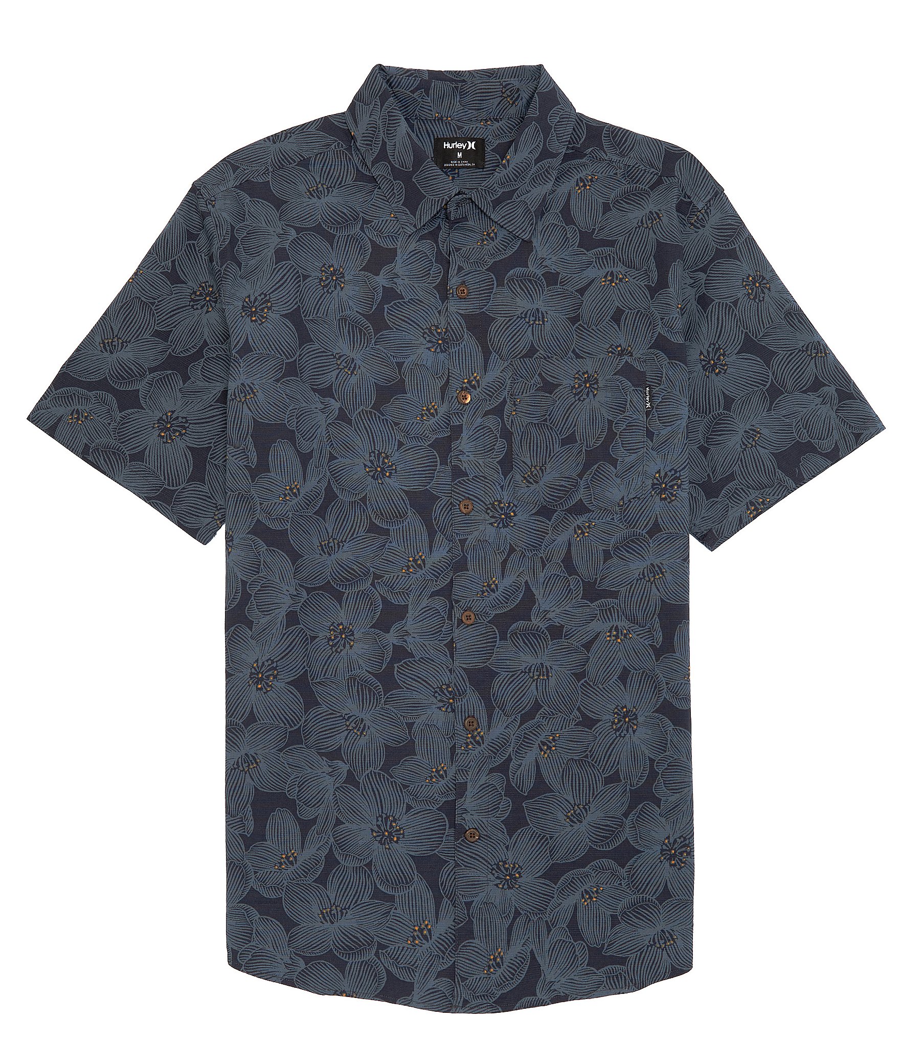 Hurley One & Only Lido Floral Print Short-Sleeve Woven Shirt | Dillard's
