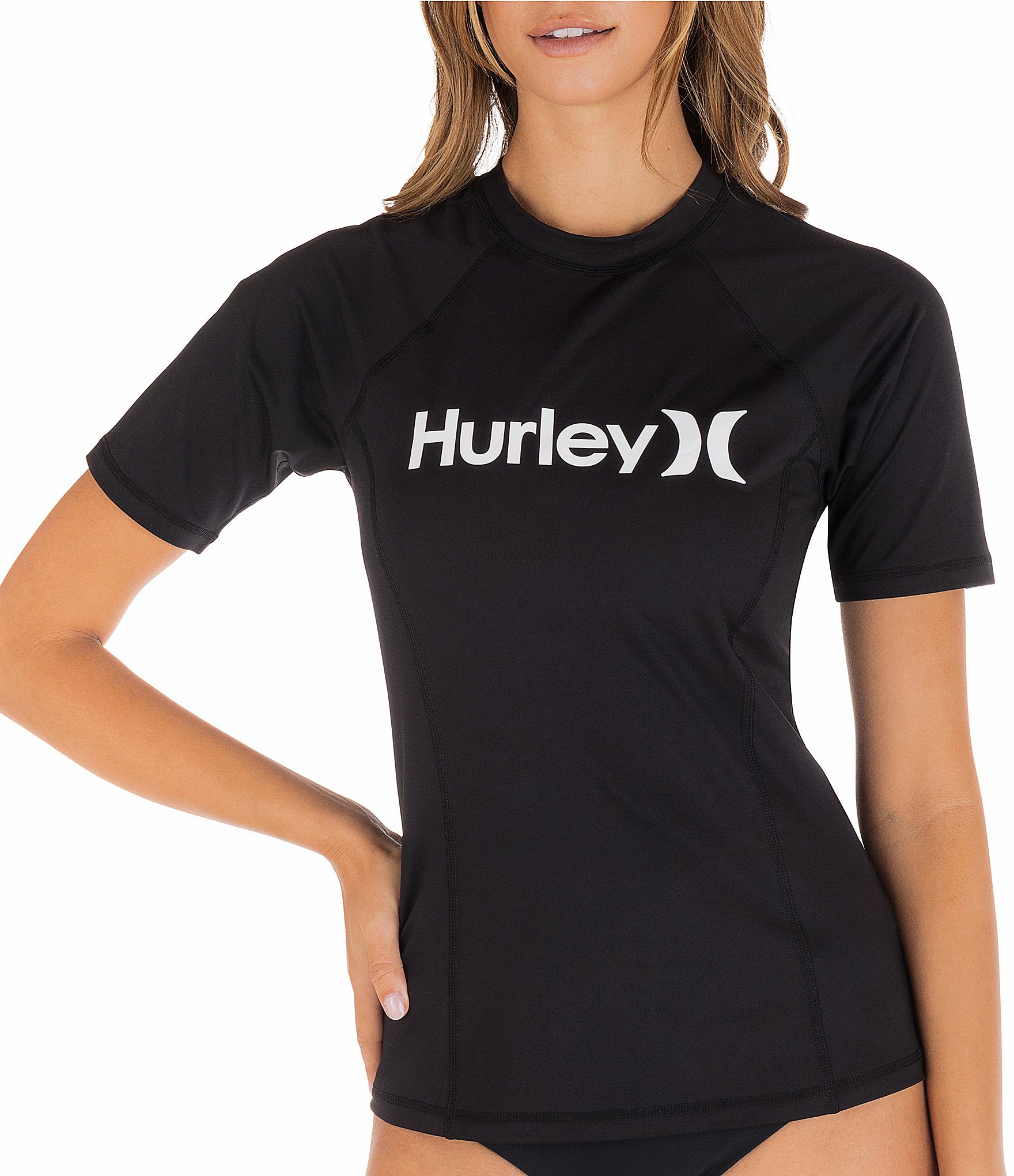 Hurley One and Only Short Sleeve Rashguard Swim Top | Dillard's
