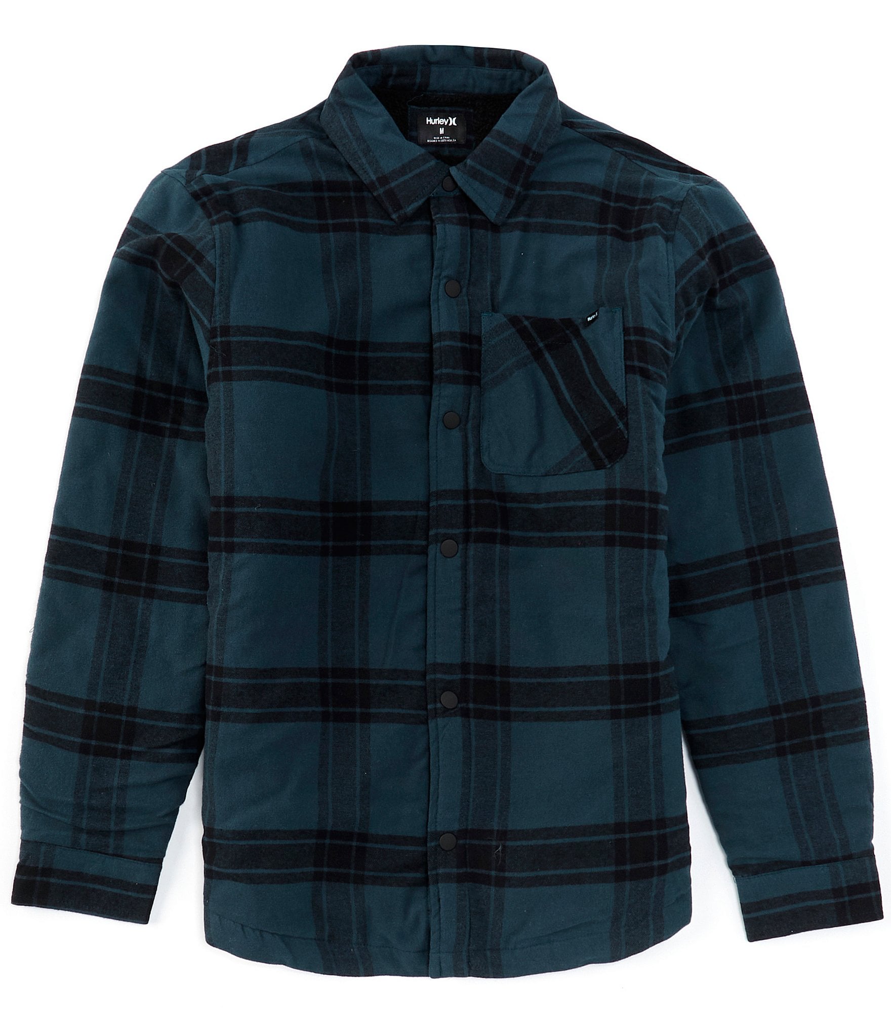 Hurley Portland Plaid Faux-Sherpa-Lined Flannel Shirt