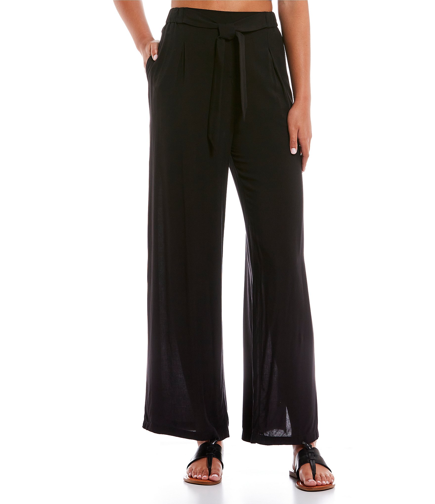 Hurley Riley Mid Rise Wide Leg Beach Pants | Dillard's