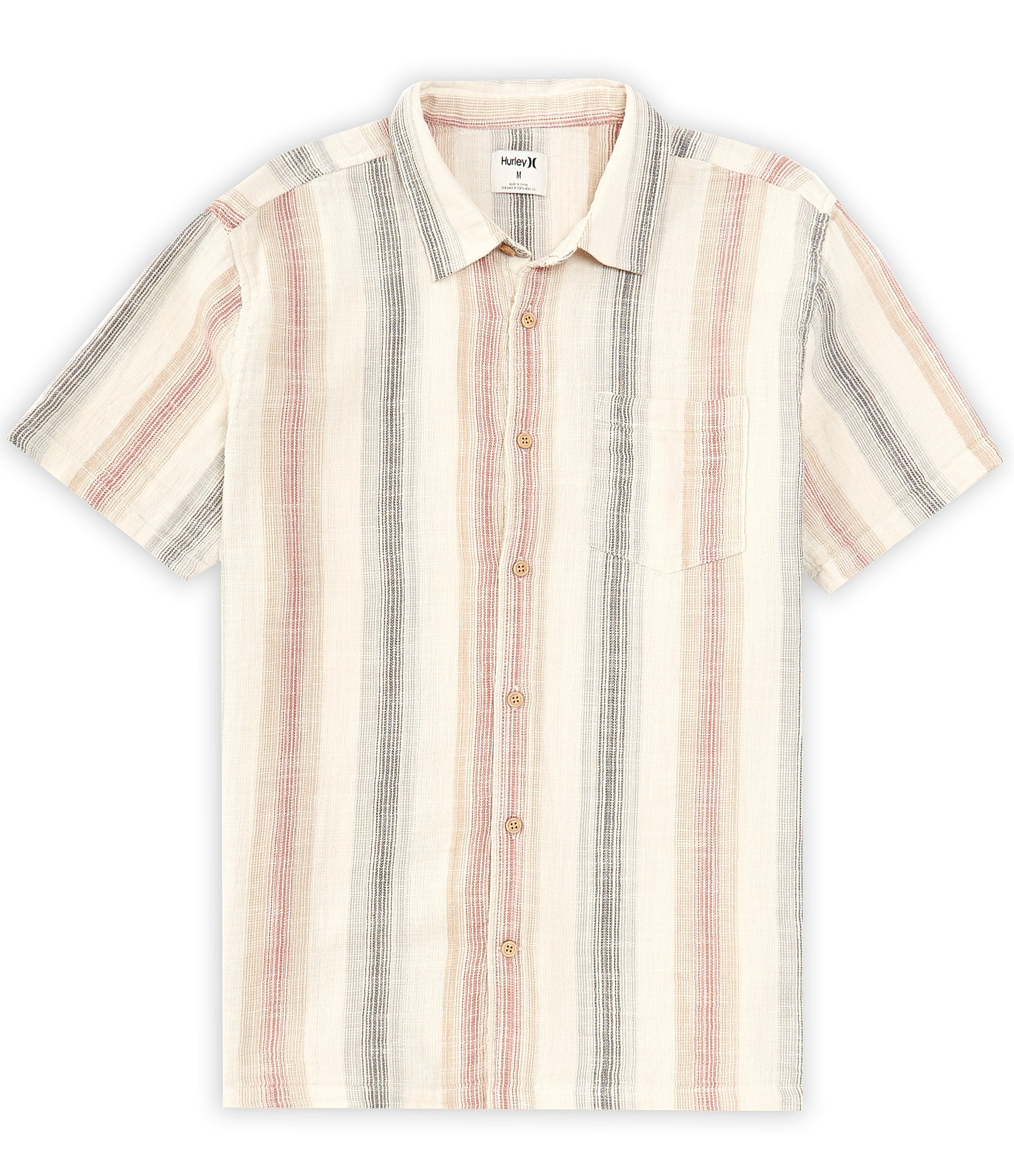 Hurley Short Sleeve Vertical Stripe Baja Rincon Woven Shirt