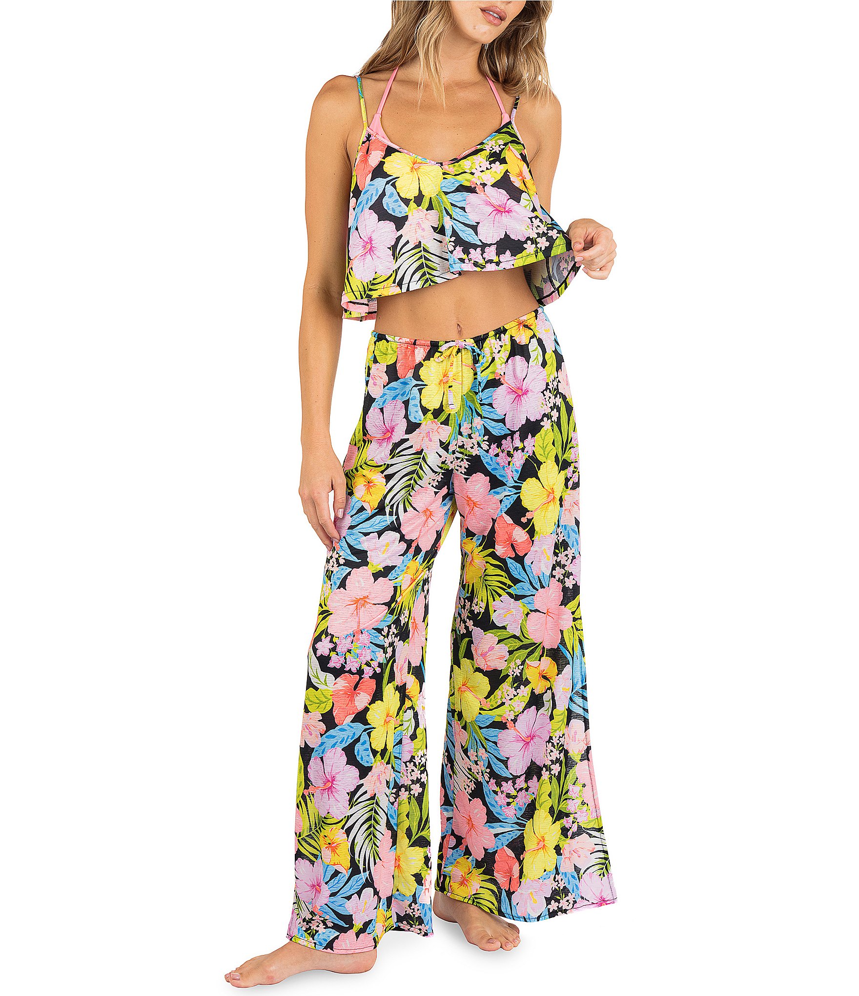 Spring and Summer Sleeveless Floral Print Pants Suit – Bennys