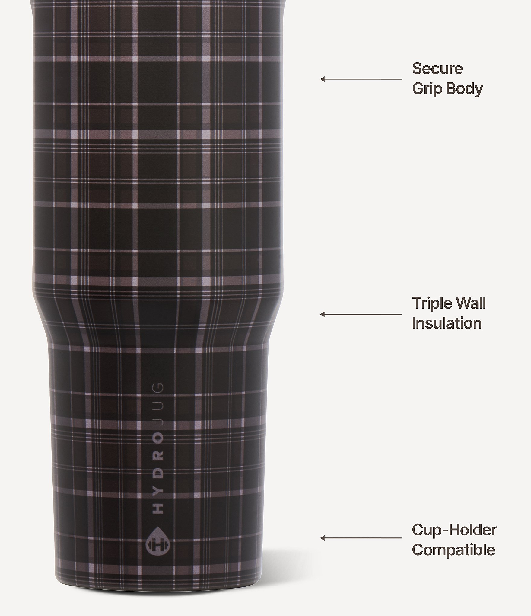 HYDROJUG Flannel Flip Straw Sport Bottle, 32 oz.