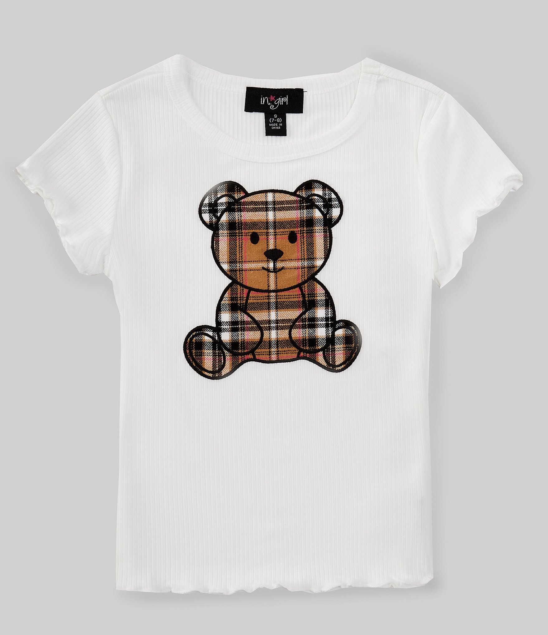 I.N. Girl Big Girls 7-16 Short Sleeve Bear Applique T-Shirt | Dillard's