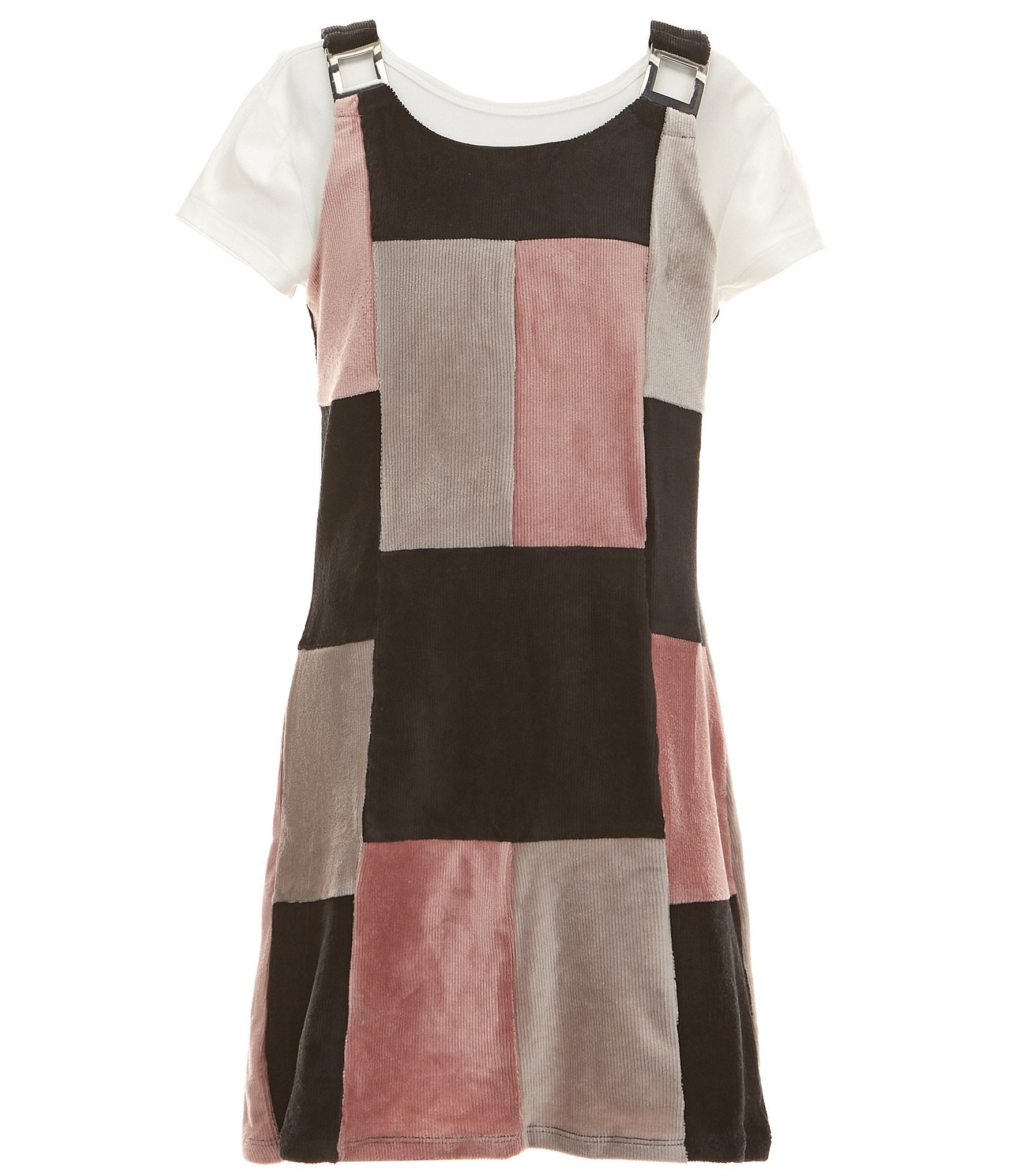 I.N. Girl Big Girls 7 16 Sleeveless Color Block Jumper Dress Solid Short Sleeve Top Set Dillard s