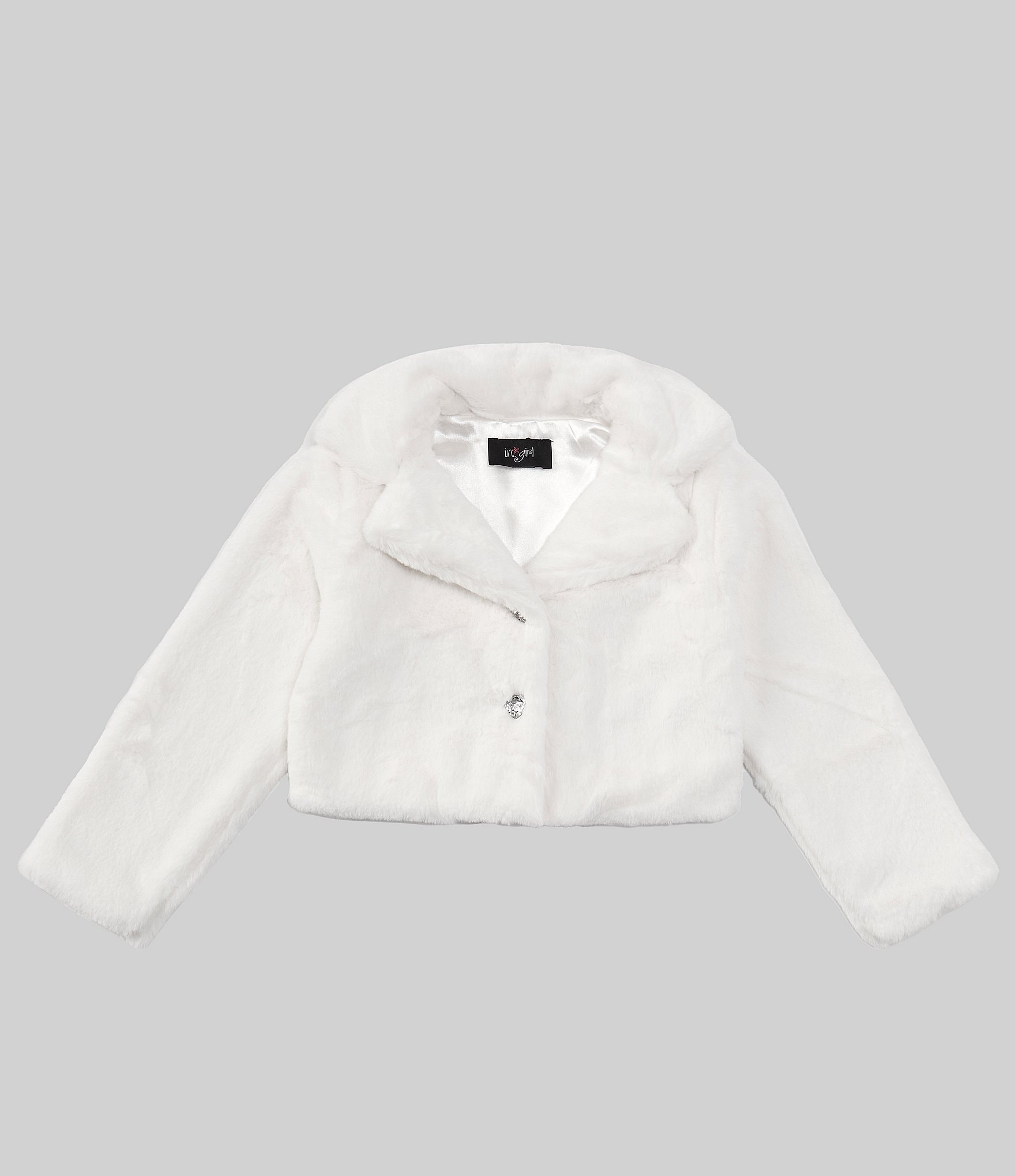 I.N. Girl Little Girls 4-6X Long Sleeve Solid Faux Fur Jacket | Dillard's