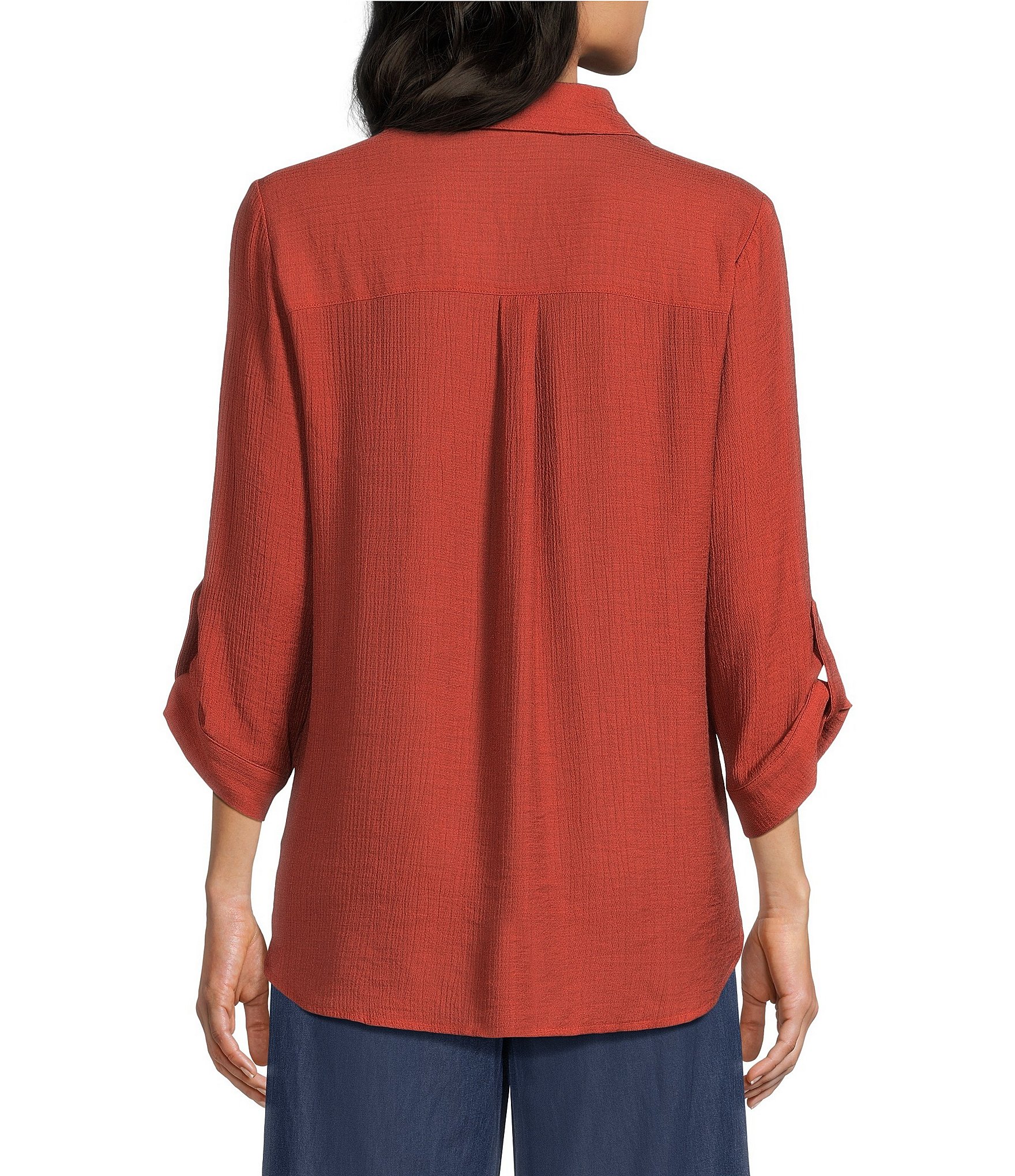 I.N. San Francisco 3/4 Sleeve Button Front Woven Top