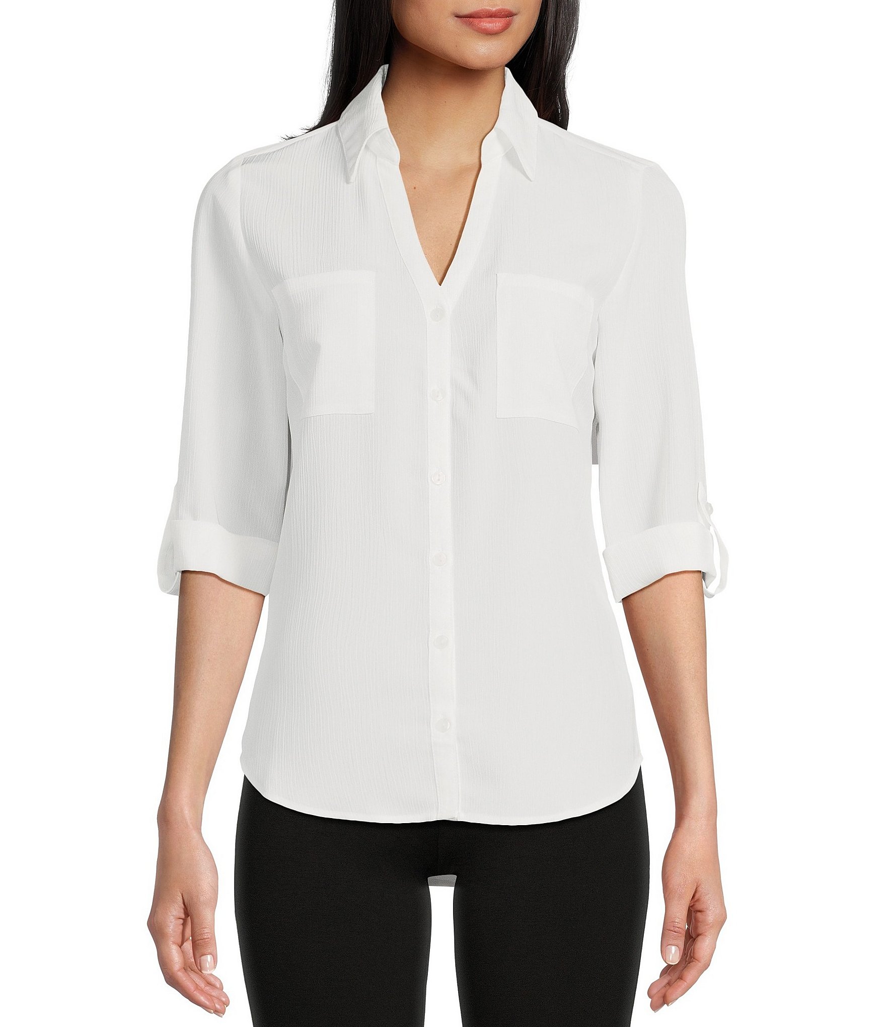 White dressy shop blouses for juniors