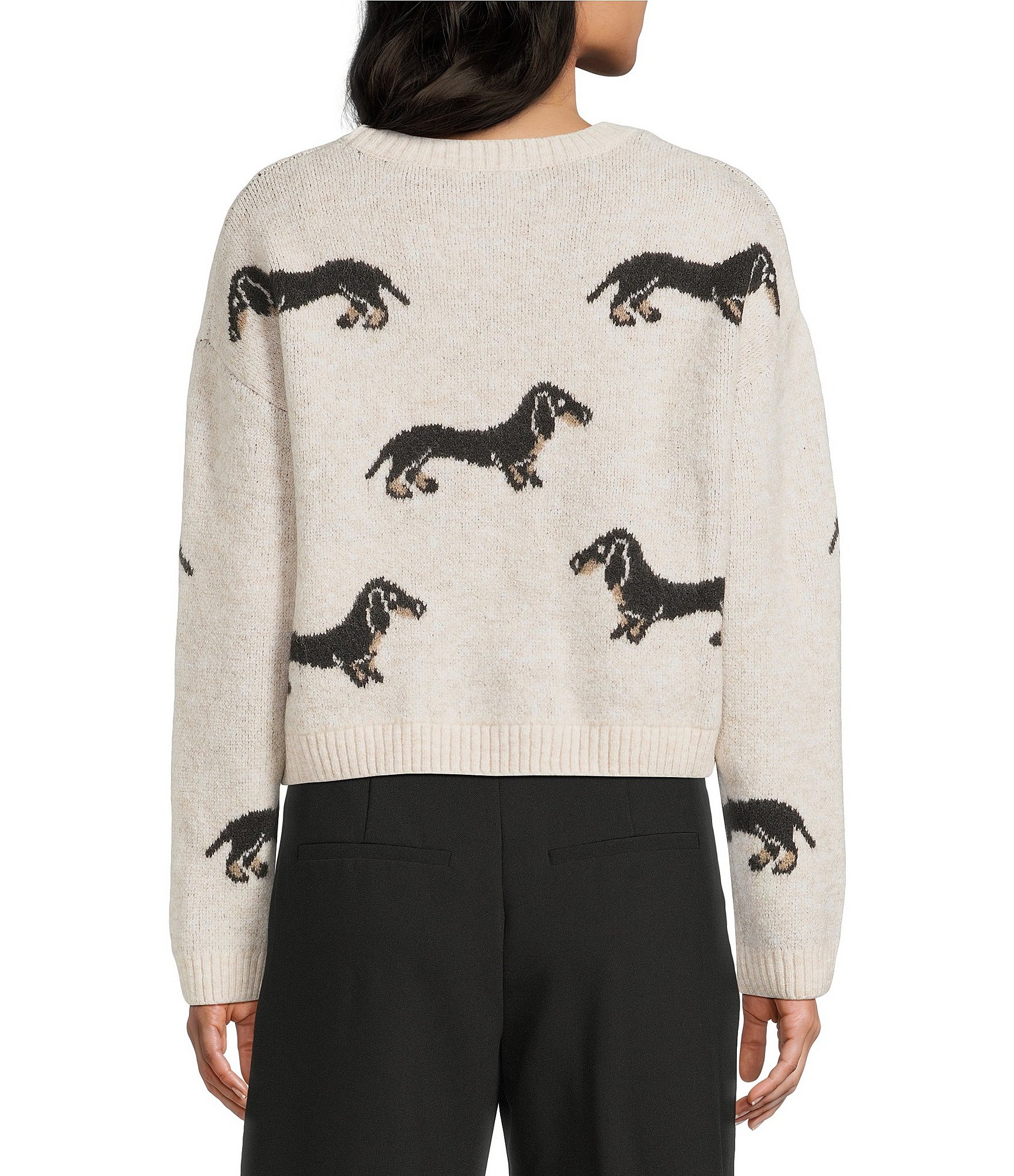 I.N. San Francisco Dog Long Sleeve Sweater