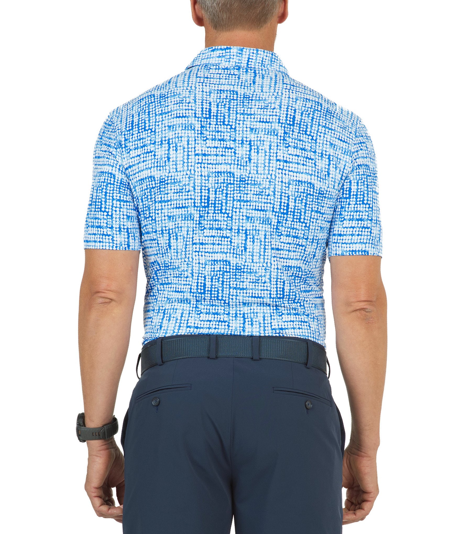 IBKUL Cary Print Short Sleeve Polo Shirt