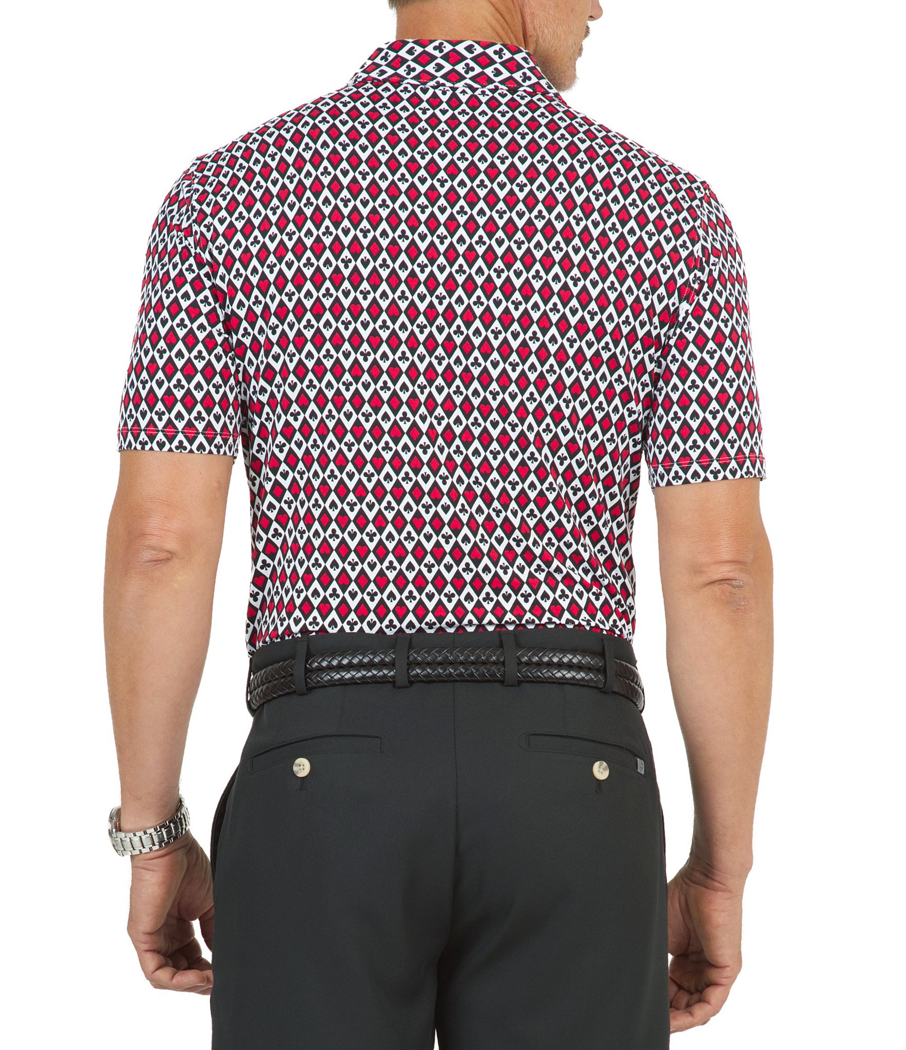 IBKUL Casino Royale Printed Short Sleeve Polo Shirt