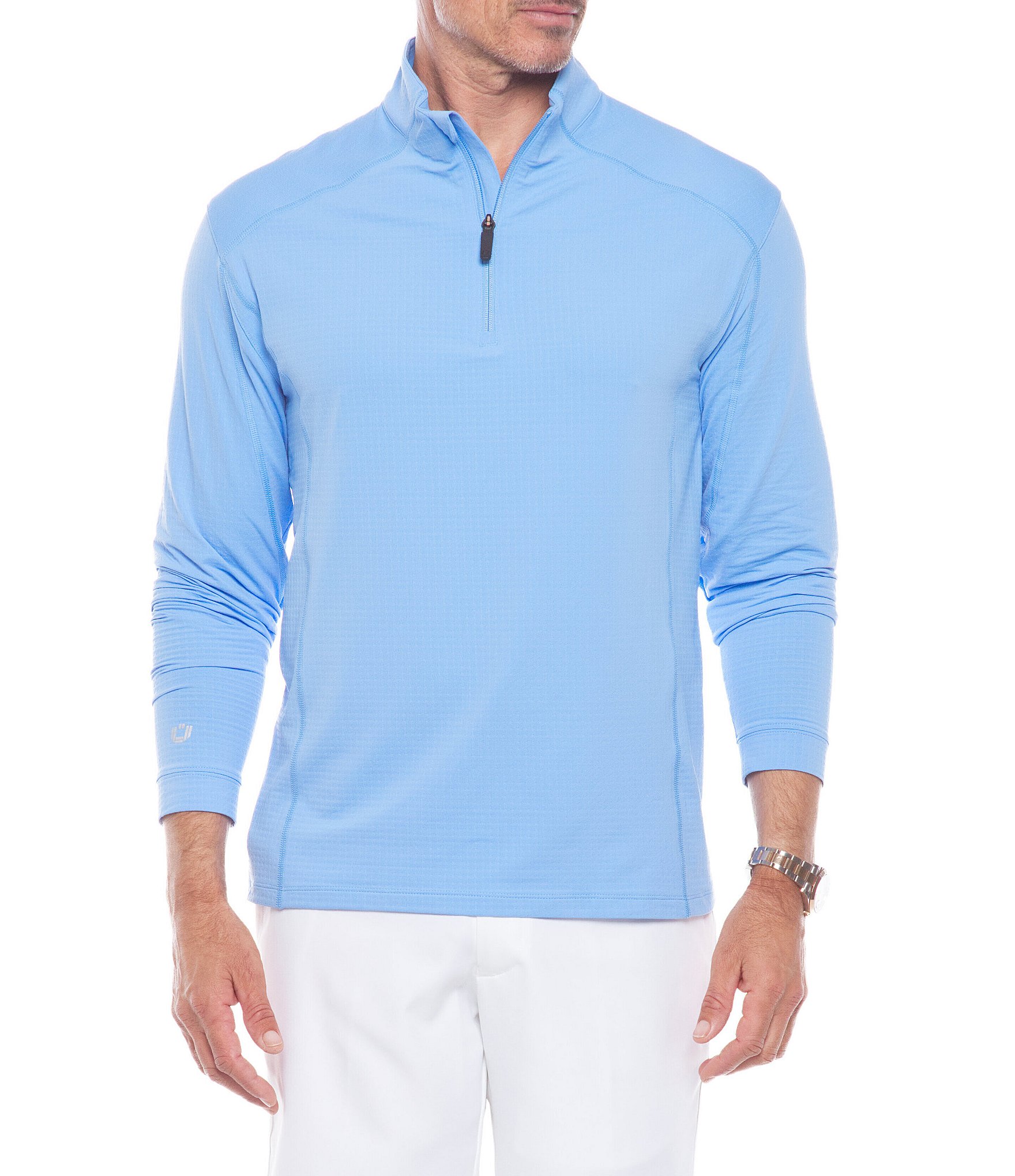 IBKUL Long-Sleeve UPF Mockneck Pullover