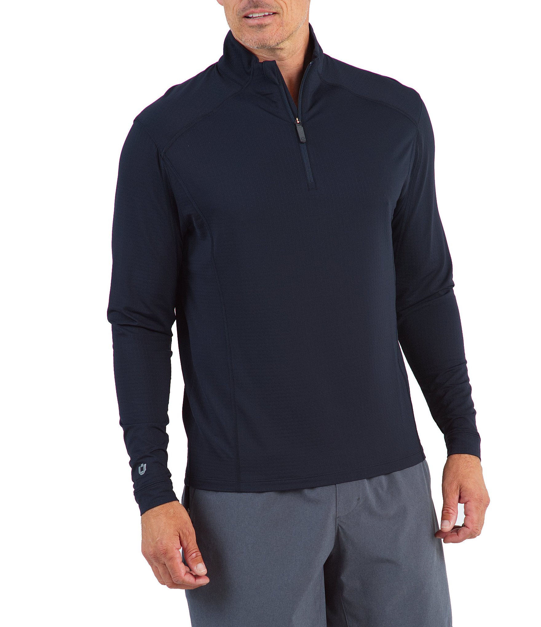 IBKUL Long-Sleeve UPF Mockneck Pullover