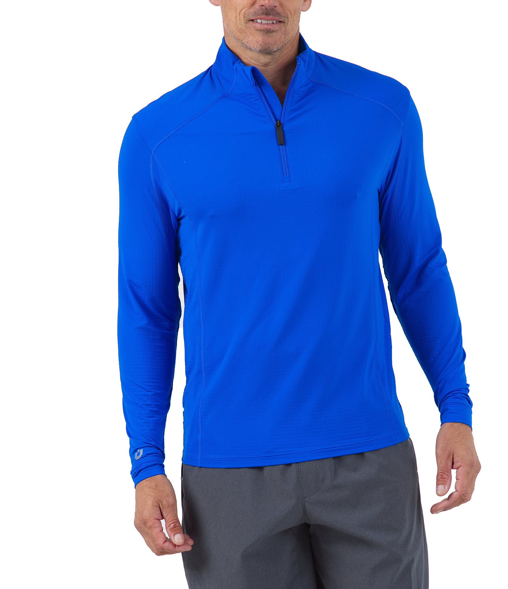 IBKUL Long-Sleeve UPF Mockneck Pullover