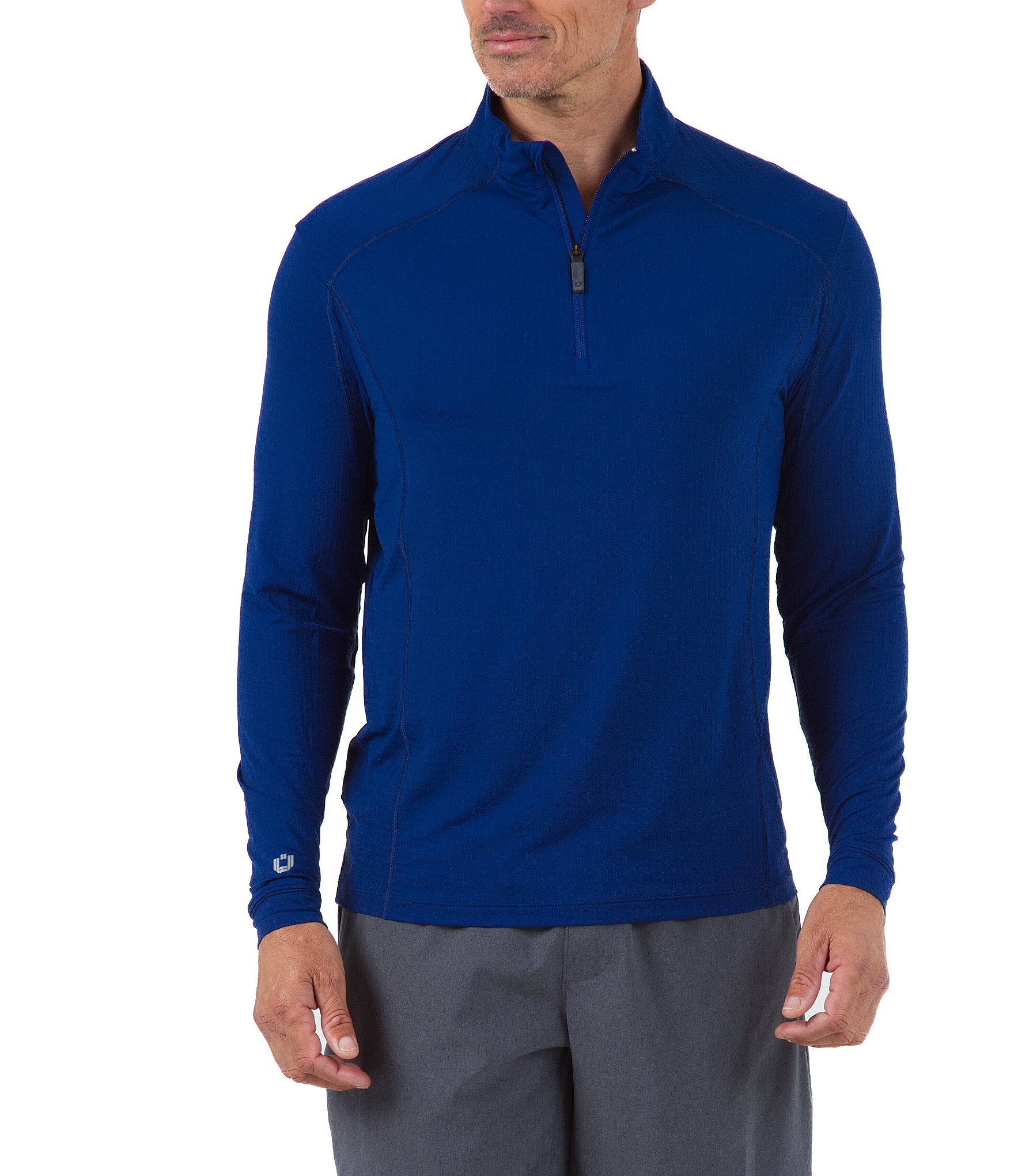 IBKUL Long-Sleeve UPF Mockneck Pullover