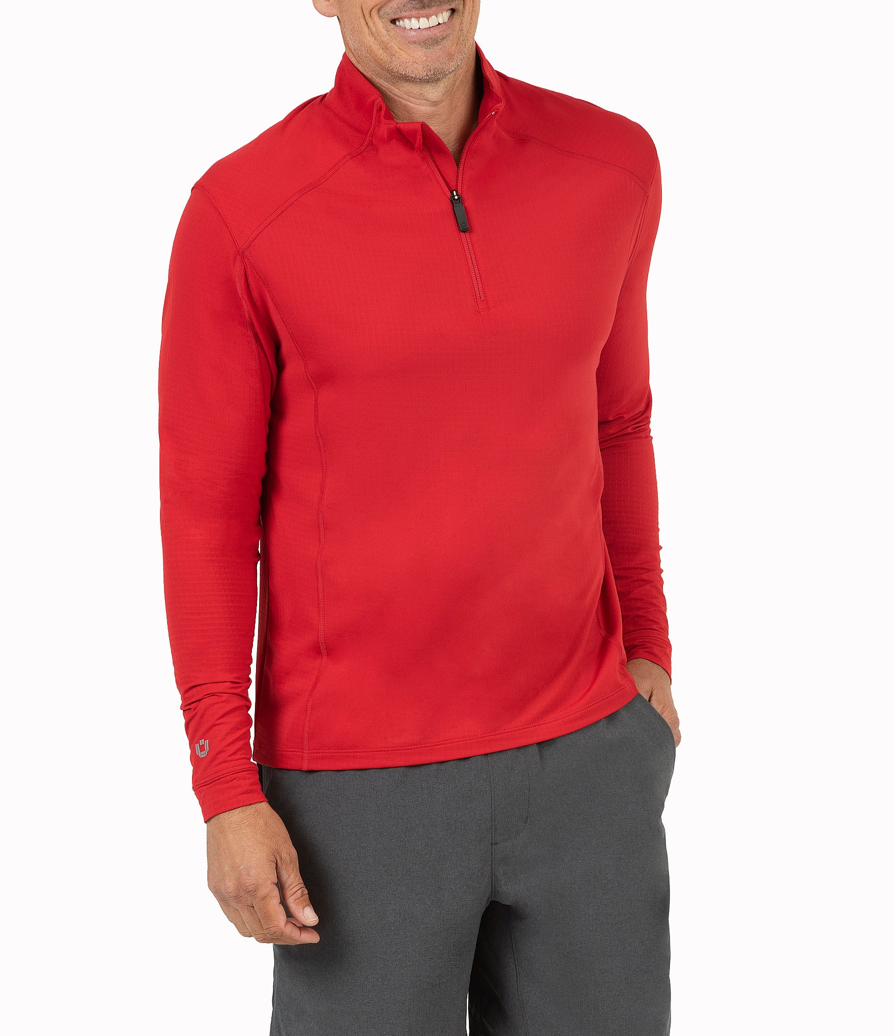 IBKUL Long-Sleeve UPF Mockneck Pullover