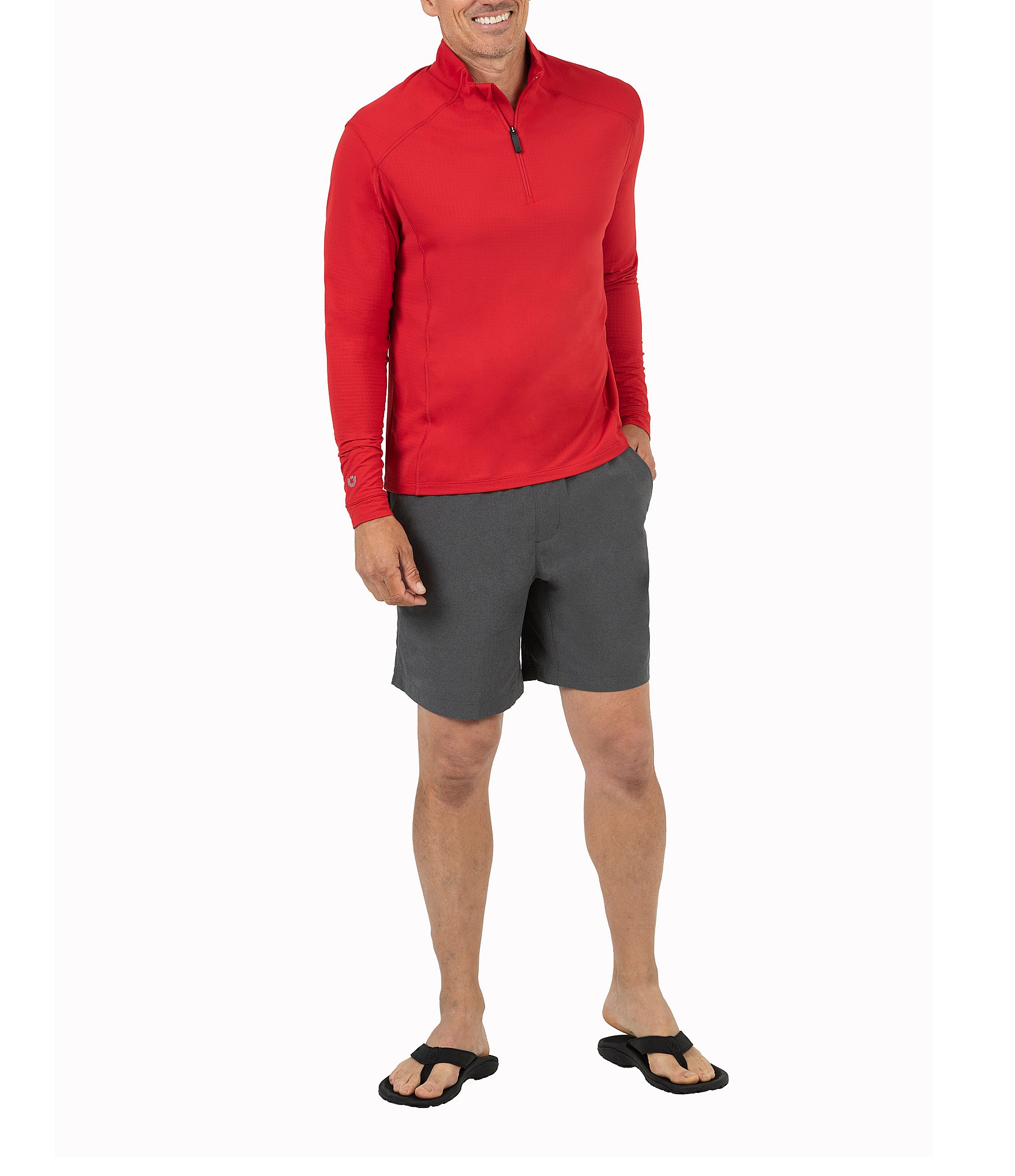 IBKUL Long-Sleeve UPF Mockneck Pullover