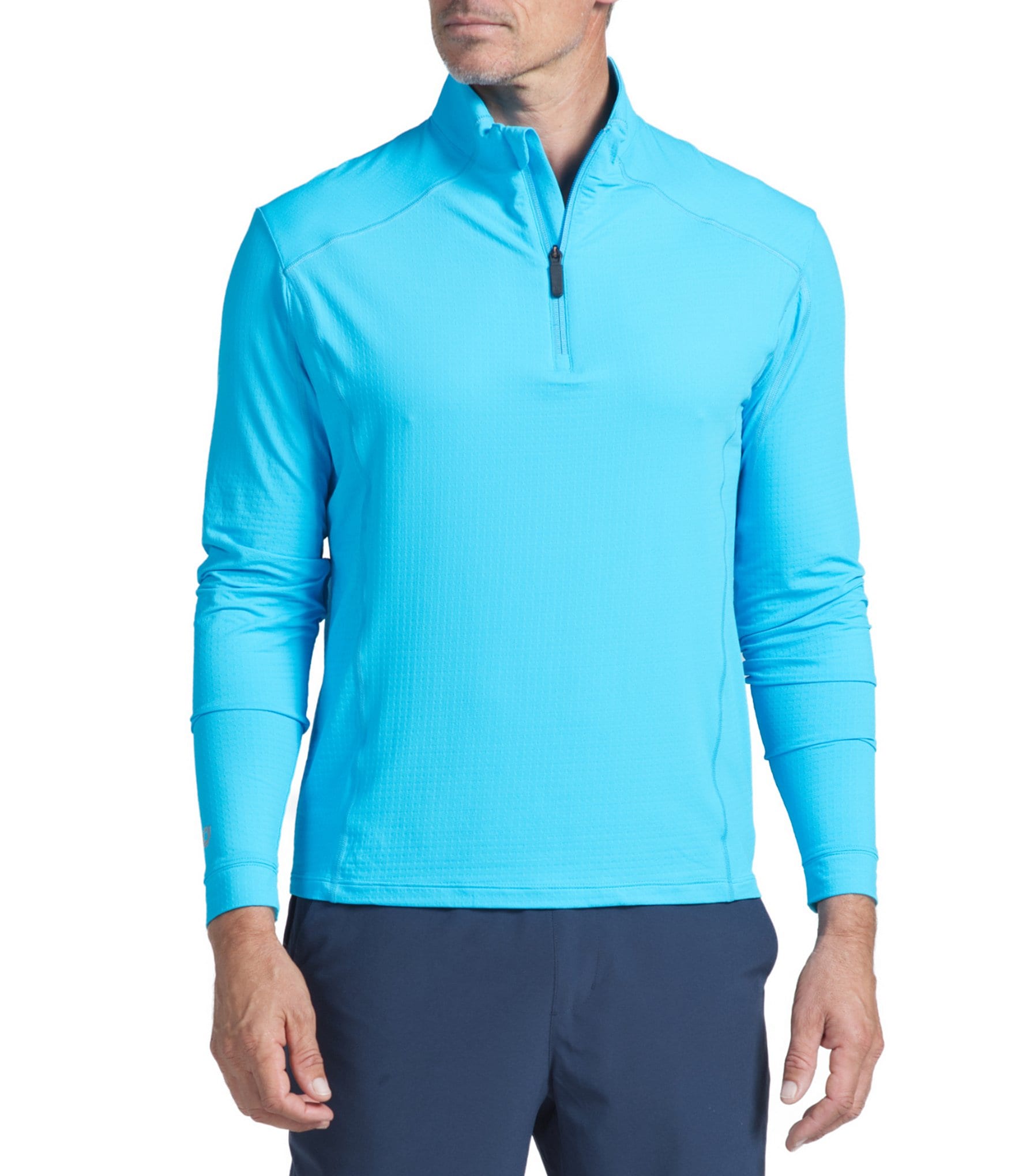 IBKUL Long-Sleeve UPF Mockneck Pullover