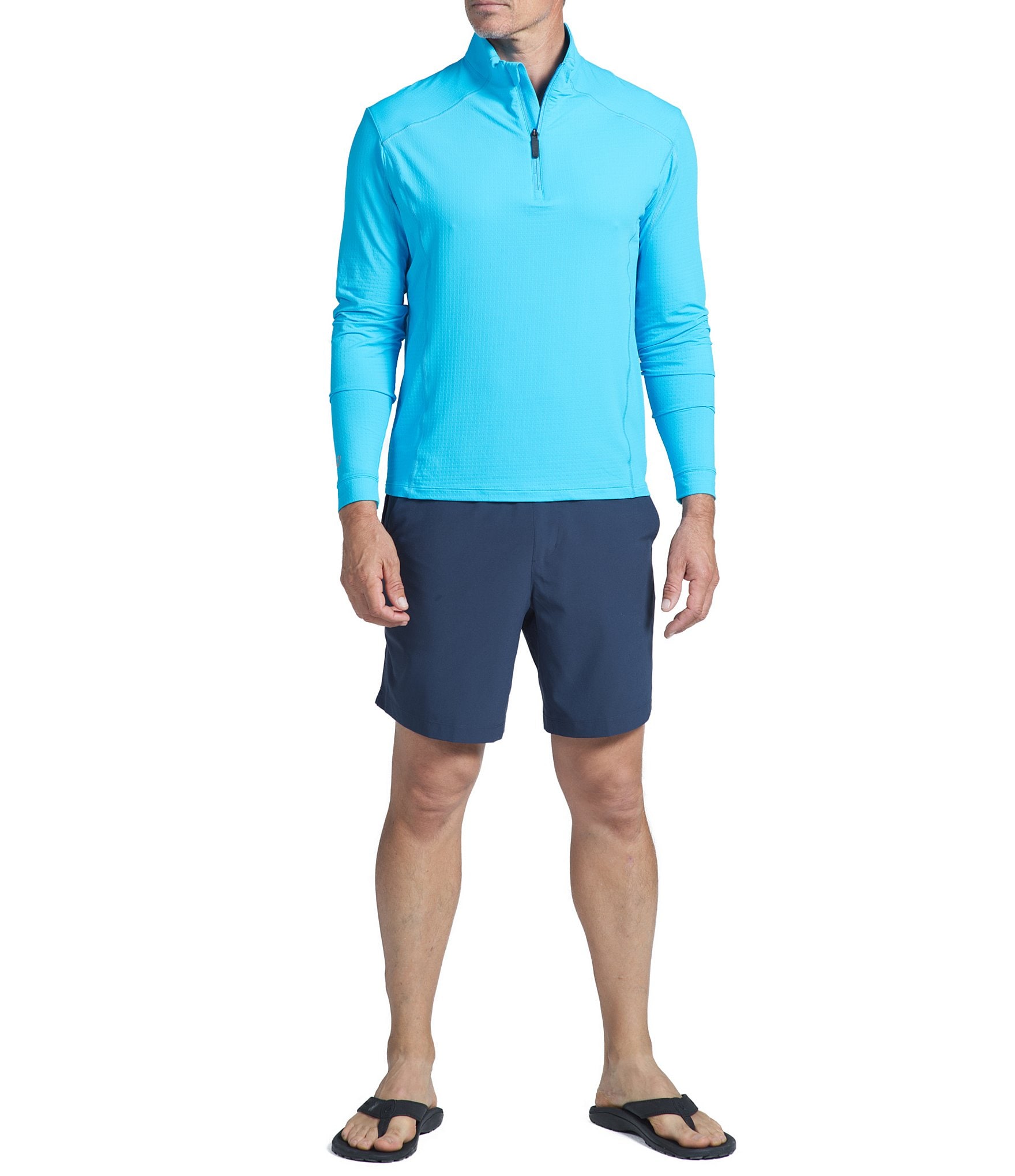 IBKUL Long-Sleeve UPF Mockneck Pullover