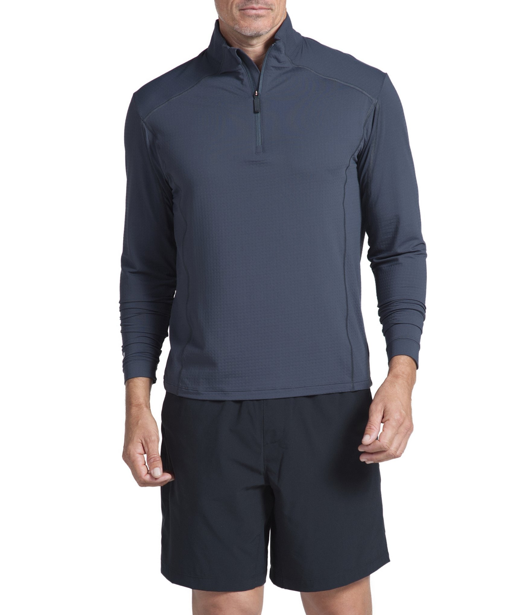 IBKUL Long-Sleeve UPF Mockneck Pullover