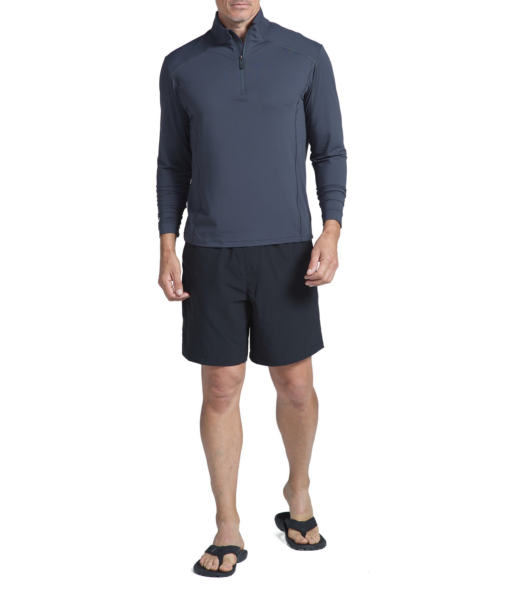 IBKUL Long-Sleeve UPF Mockneck Pullover