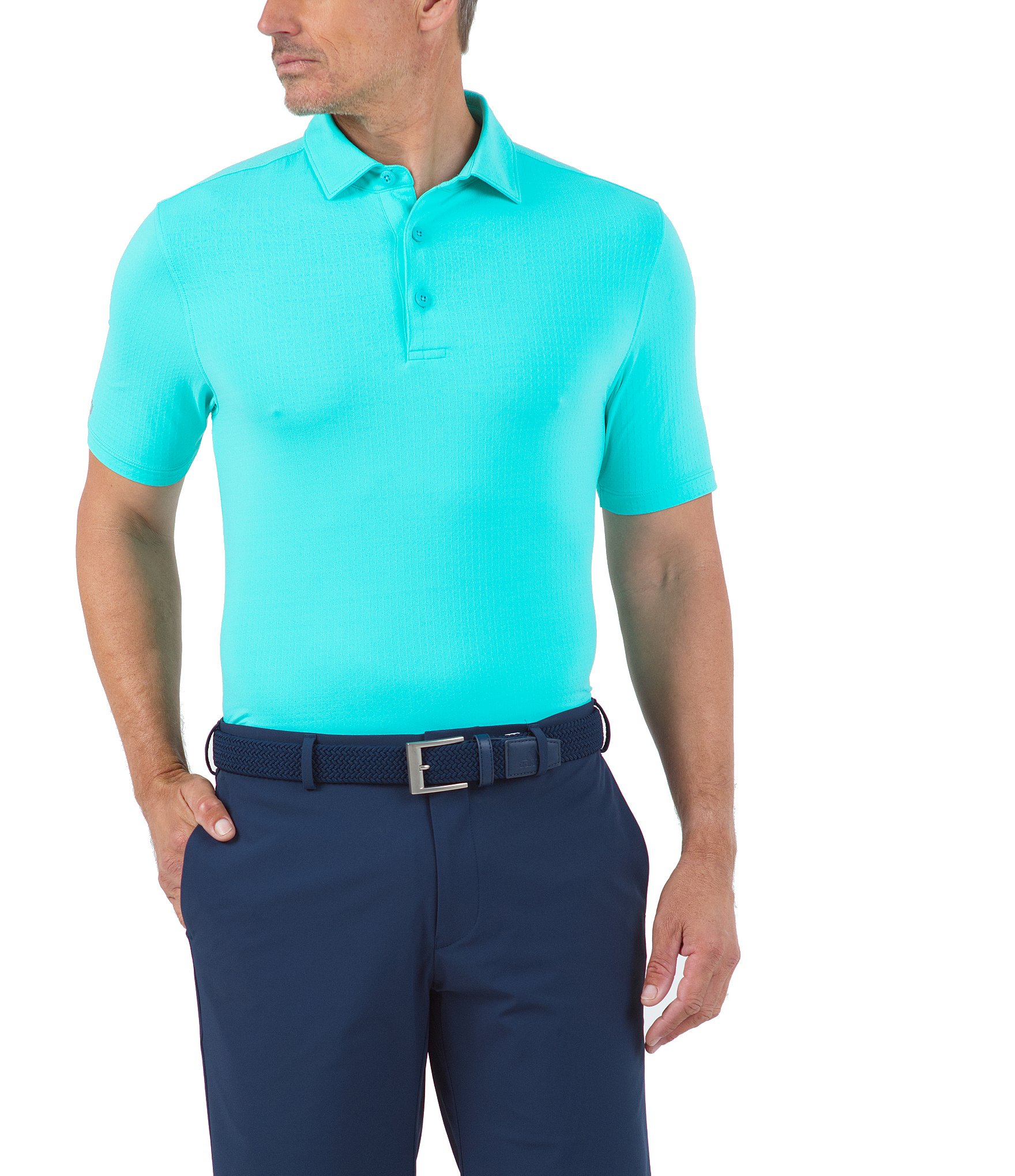 Men Golf Polo T-Shirt 500 Mottled Mint