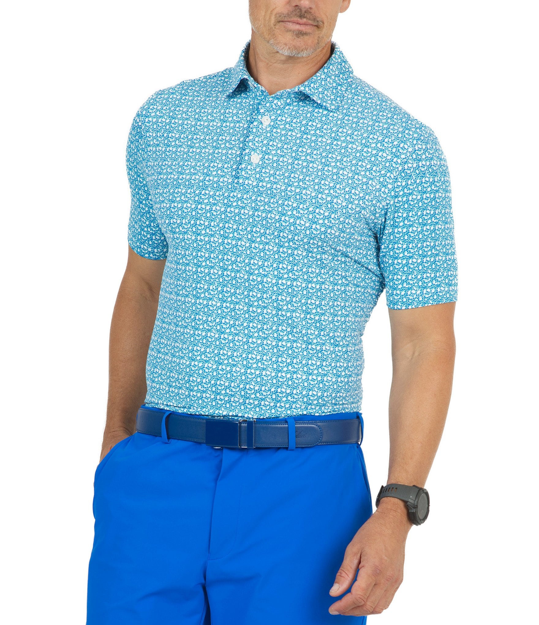 IBKUL Skulls Printed Short Sleeve Polo Shirt