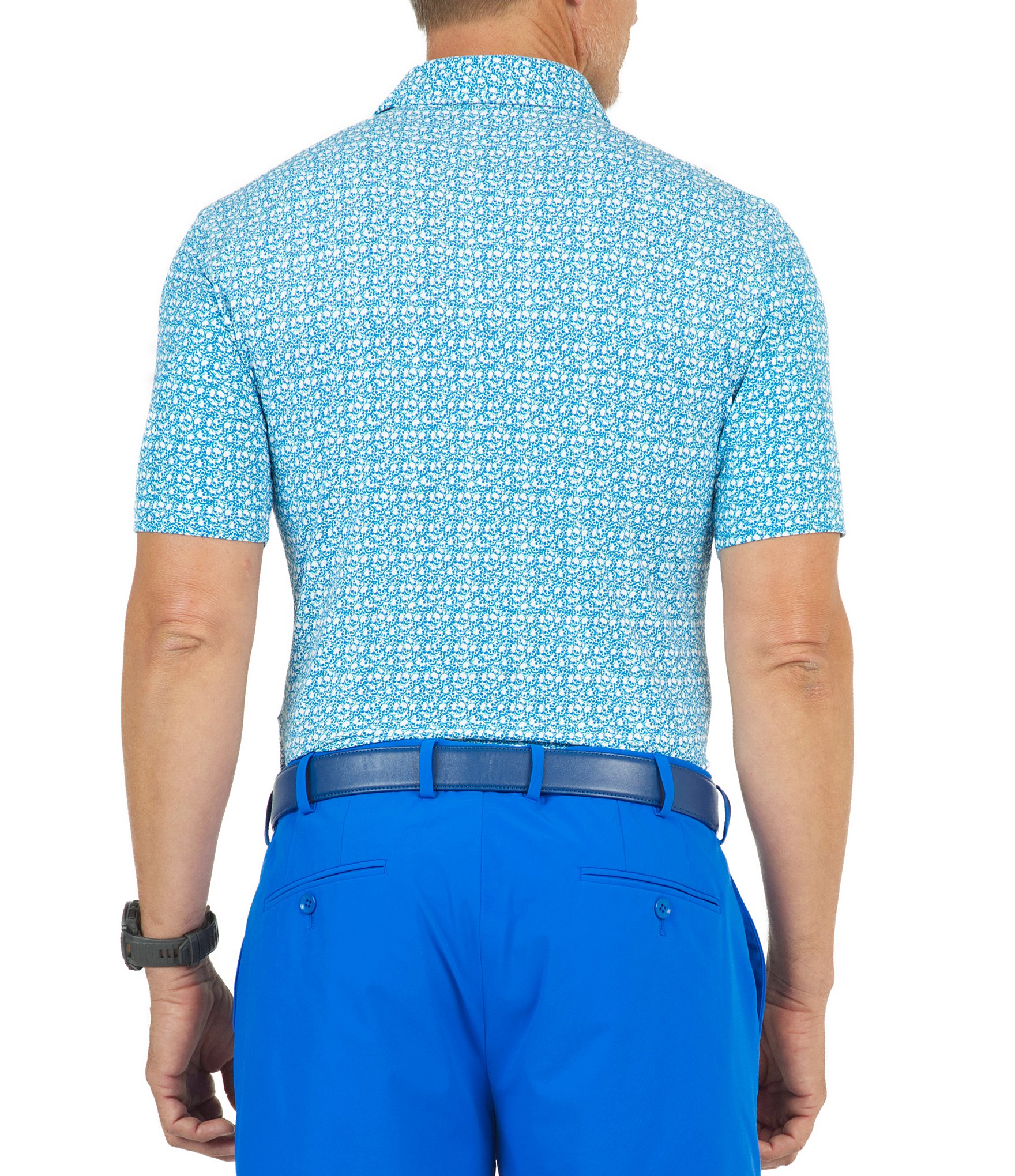 IBKUL Skulls Printed Short Sleeve Polo Shirt