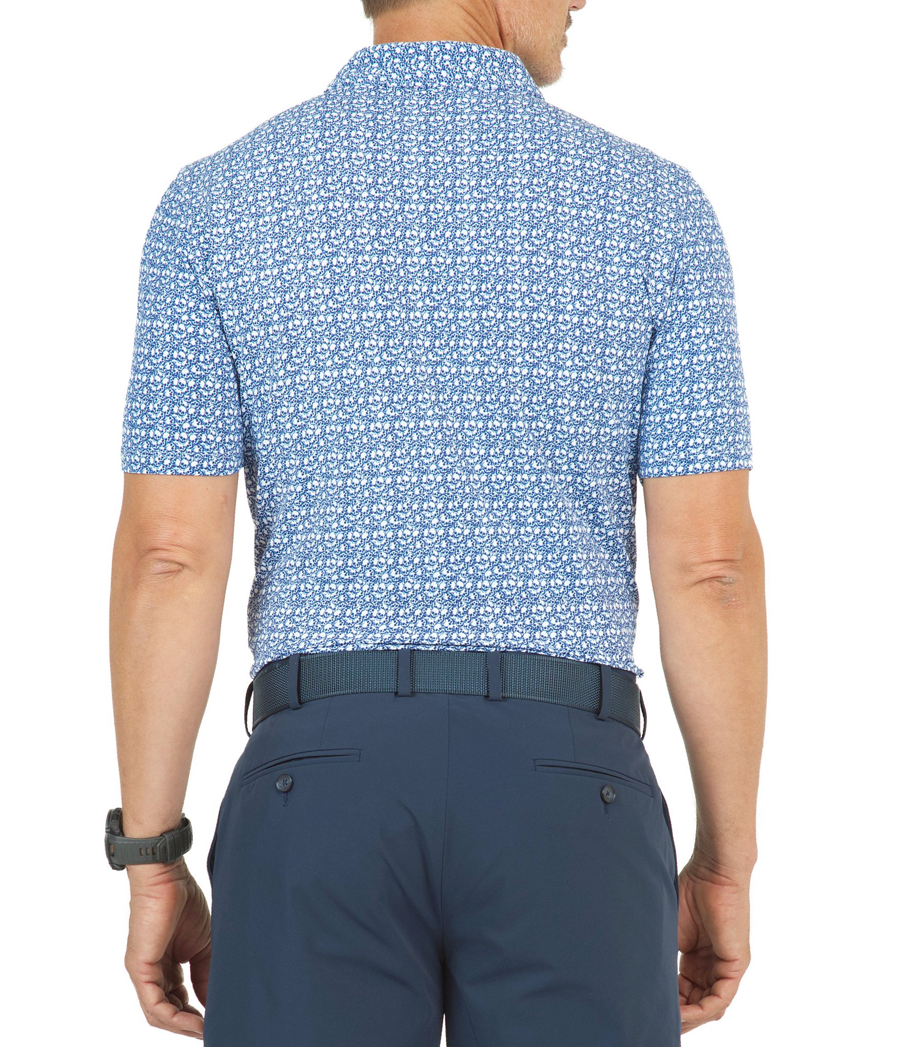 IBKUL Skulls Printed Short Sleeve Polo Shirt