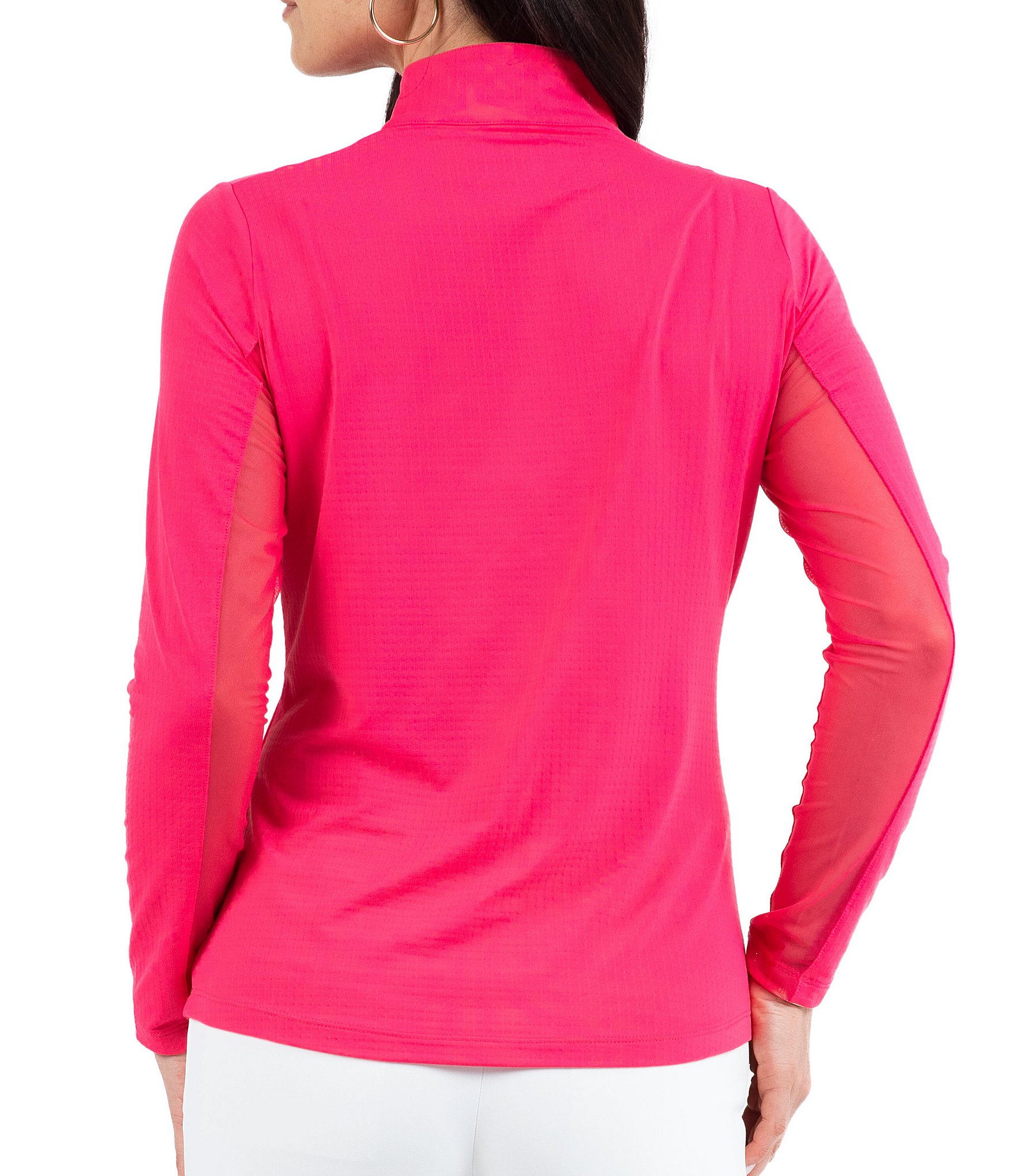 IBKUL Solid Long Sleeve Quarter Zip Top