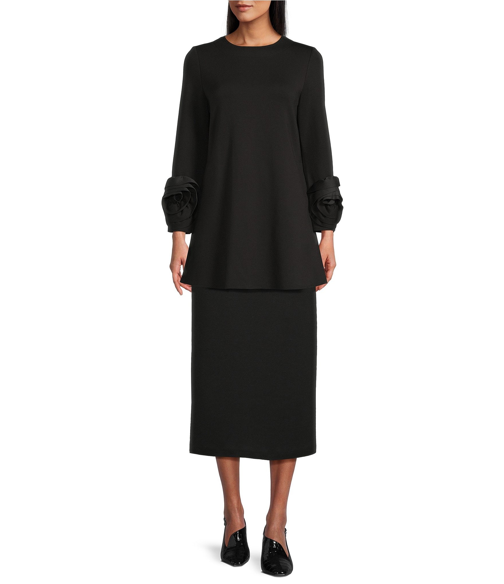IC Collection Air Sponge Knit Pull-On Pencil Skirt